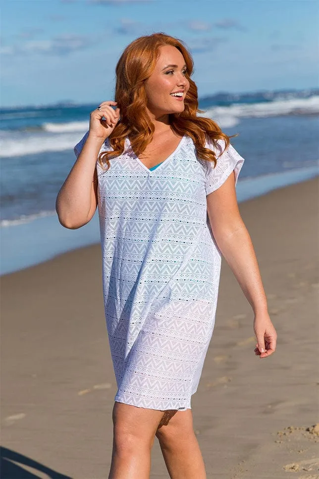 Mesh Beach Cover Up White