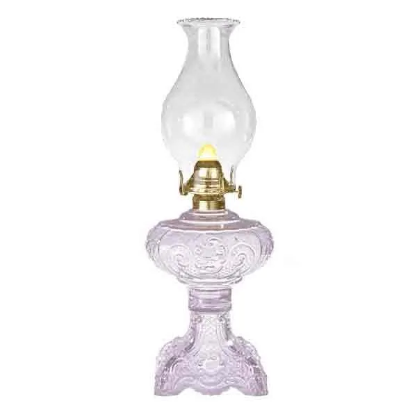 Pink Glass Oil Lamp