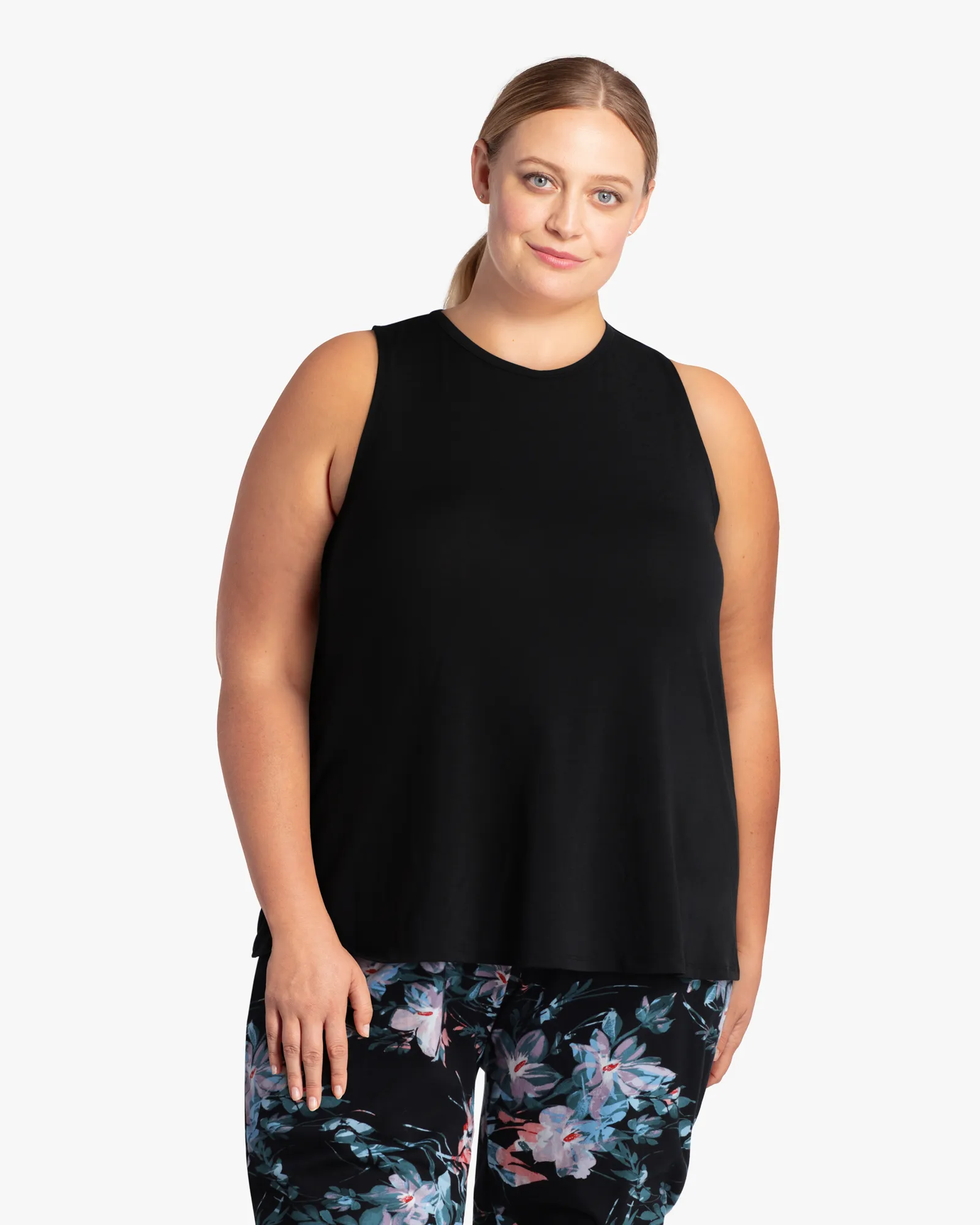 Piperita Open Twist-Back Tank | Black