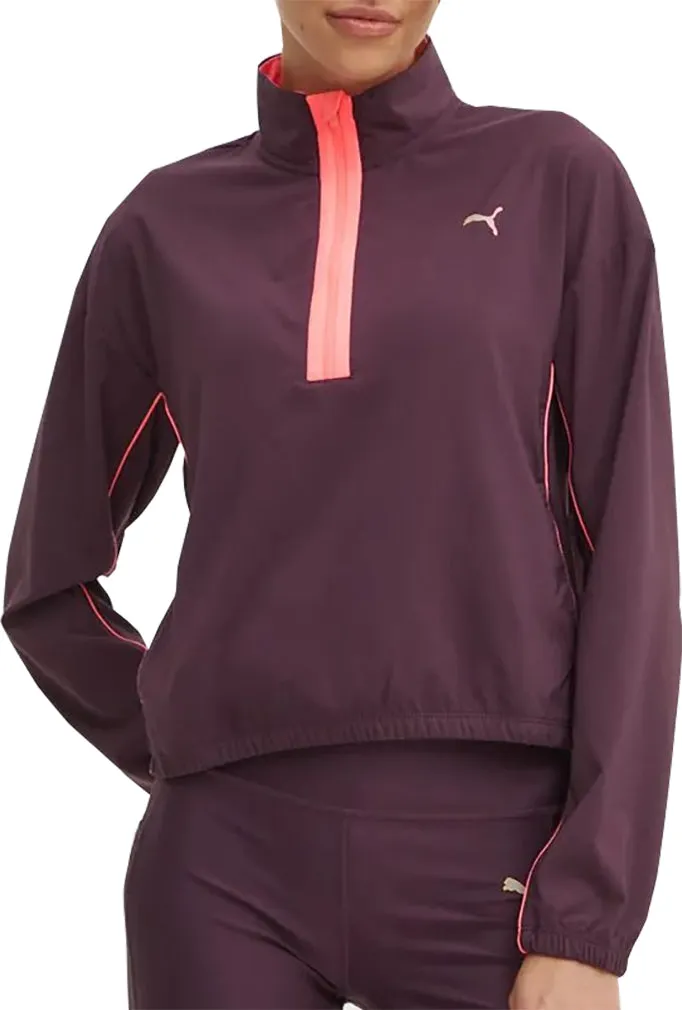 Puma Run For Her Woven Half Zip Womens Running Top - Purple