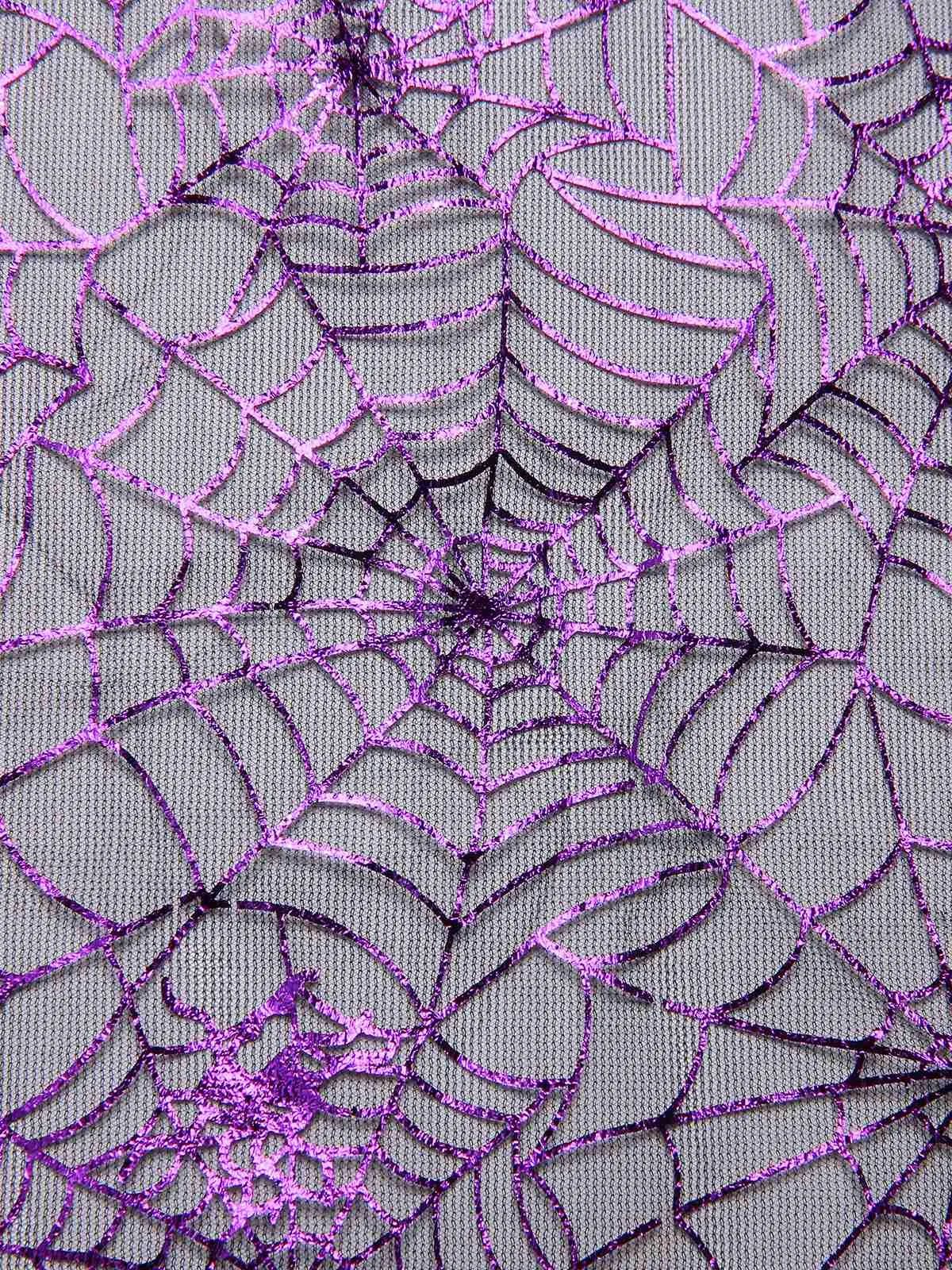 Purple 1950s Spiderweb Mesh Skirted Cover-Up