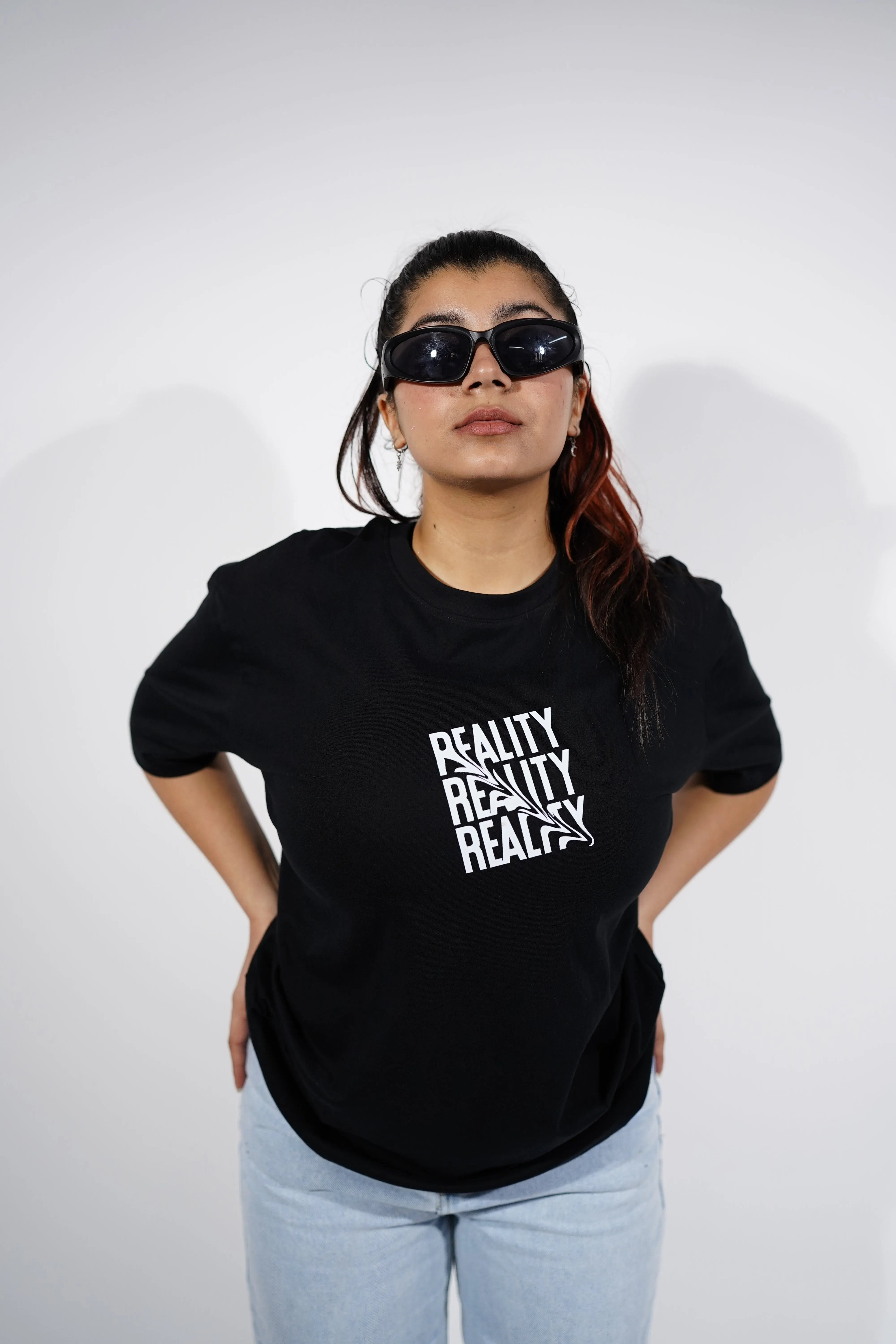 "Reality" Relaxed Black T-Shirt By DemonWear for Her