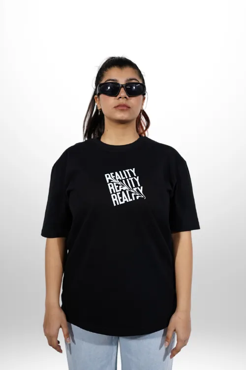 "Reality" Relaxed Black T-Shirt By DemonWear for Her