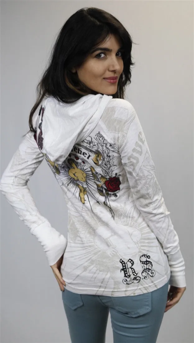 Rebel Spirit Cherub Rose Hoody