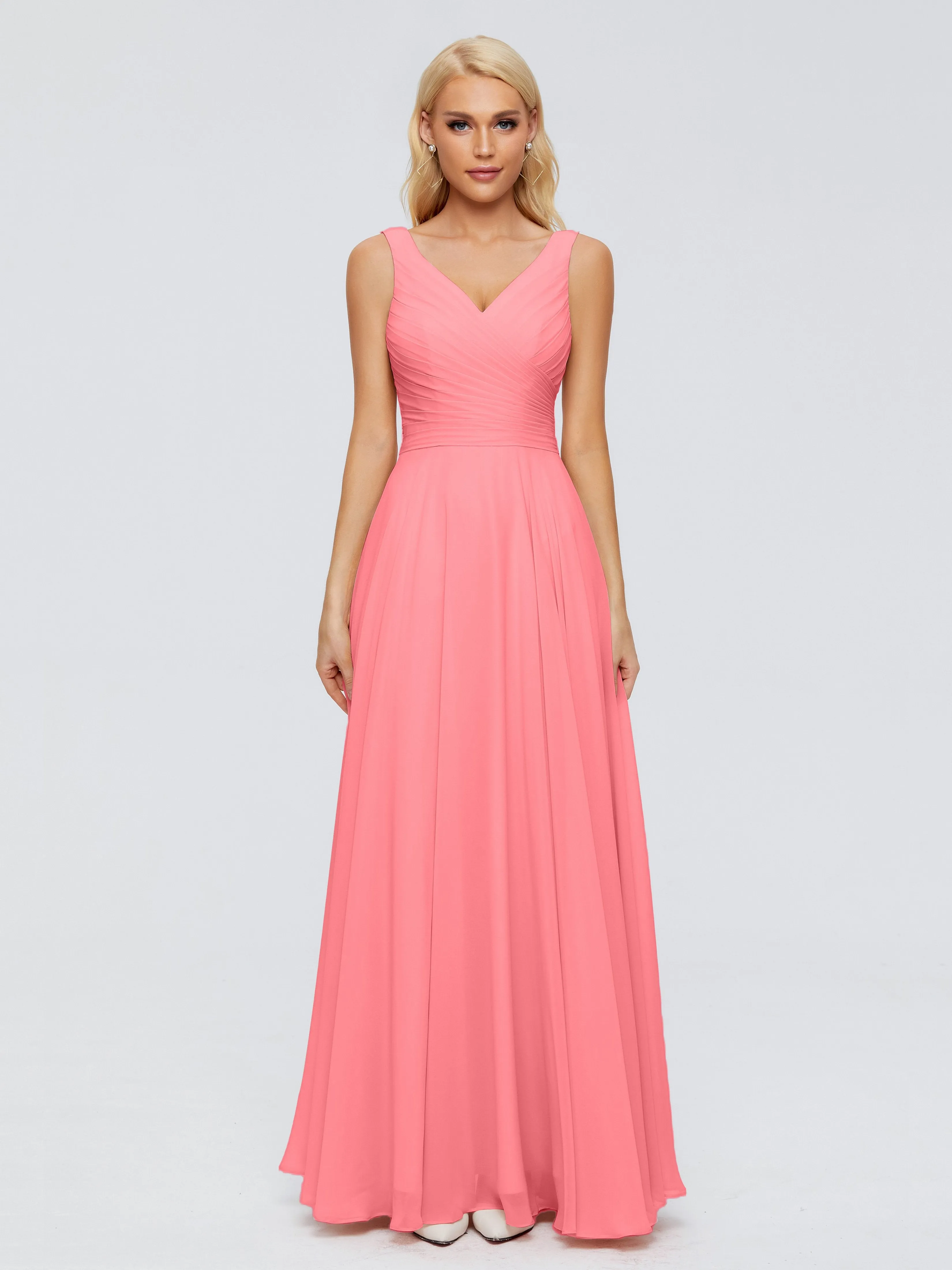 Ryleigh Flowy Chiffon Bridesmaid Dresses with Bow