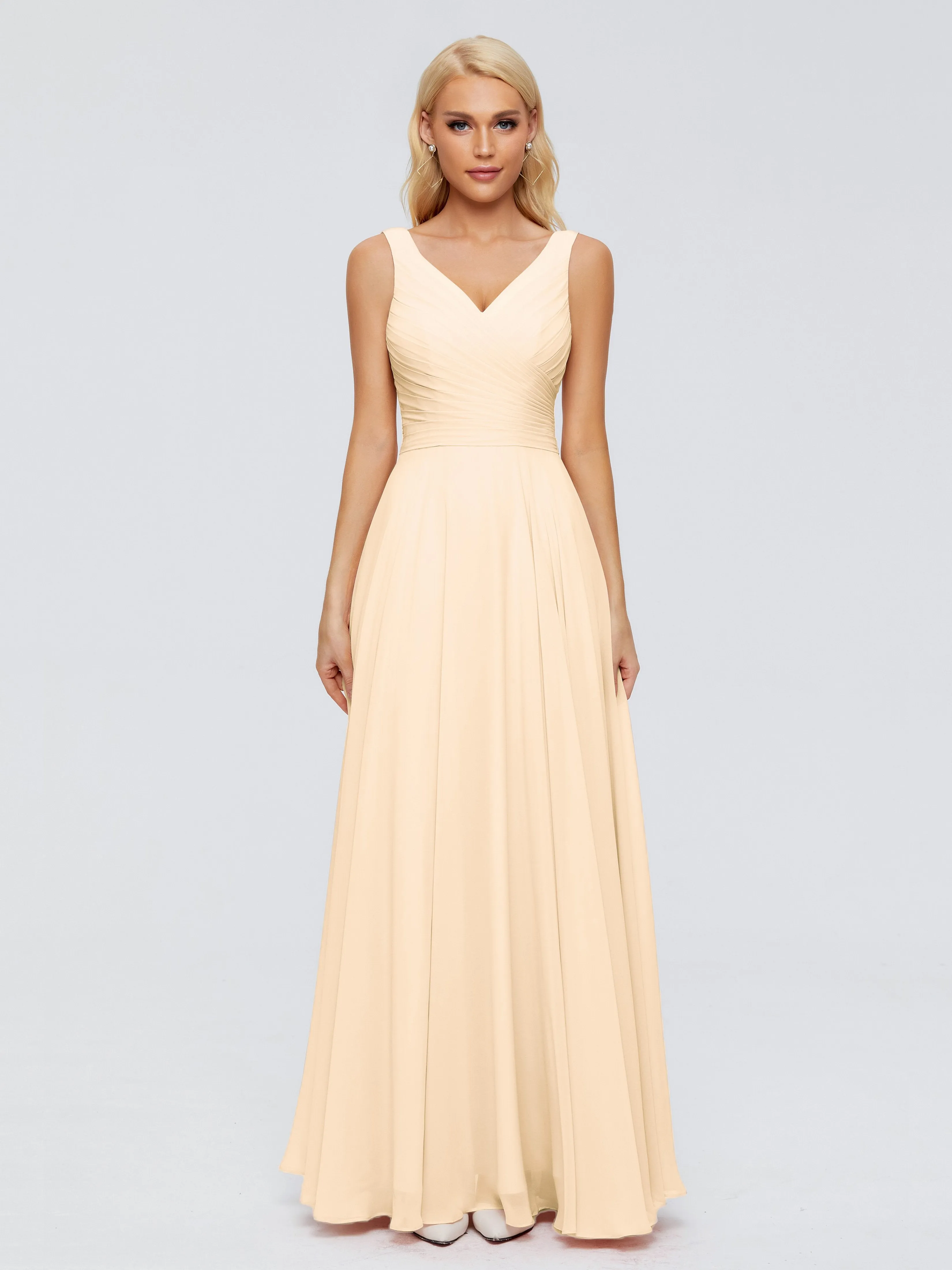 Ryleigh Flowy Chiffon Bridesmaid Dresses with Bow