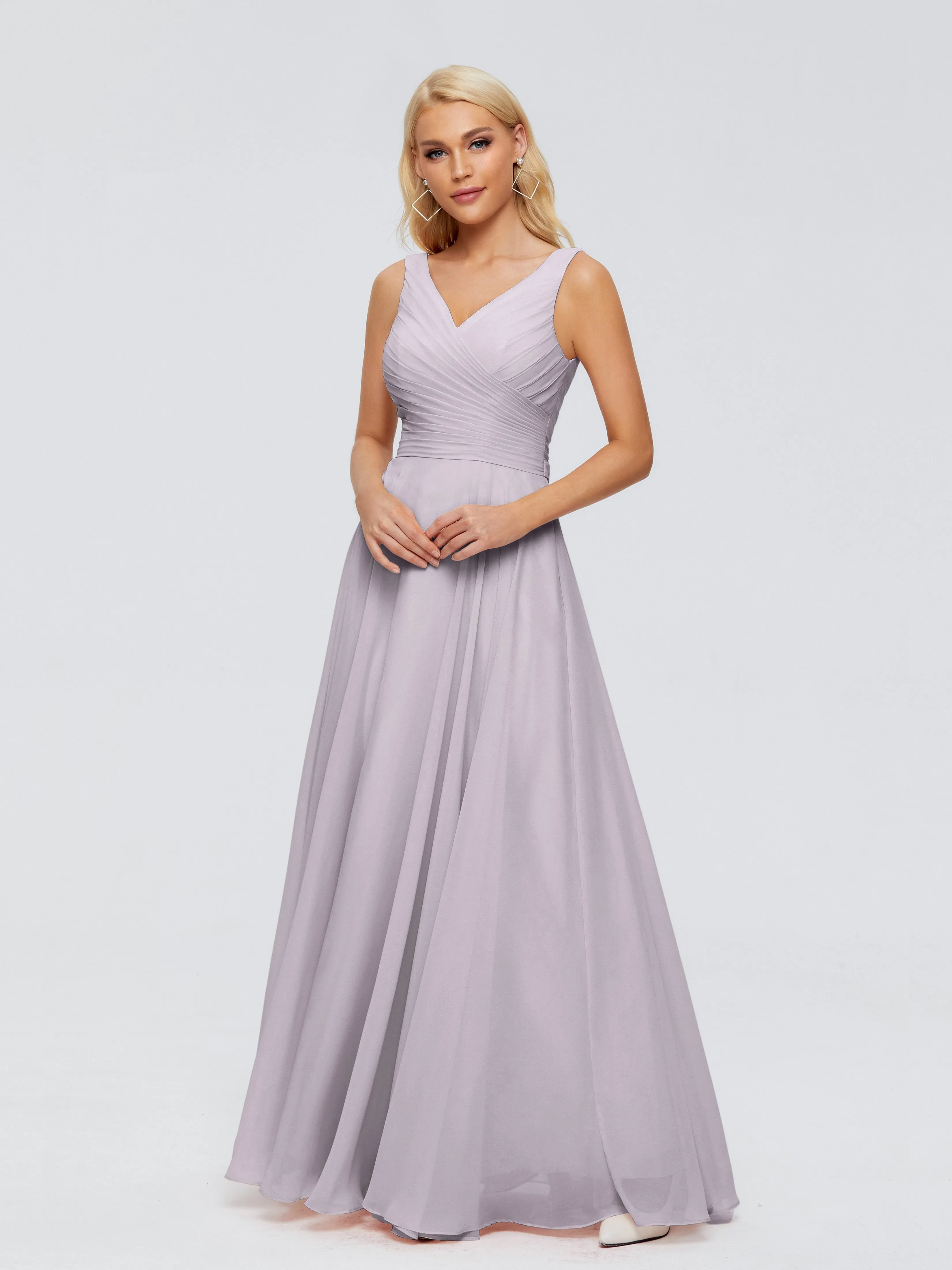 Ryleigh Flowy Chiffon Bridesmaid Dresses with Bow