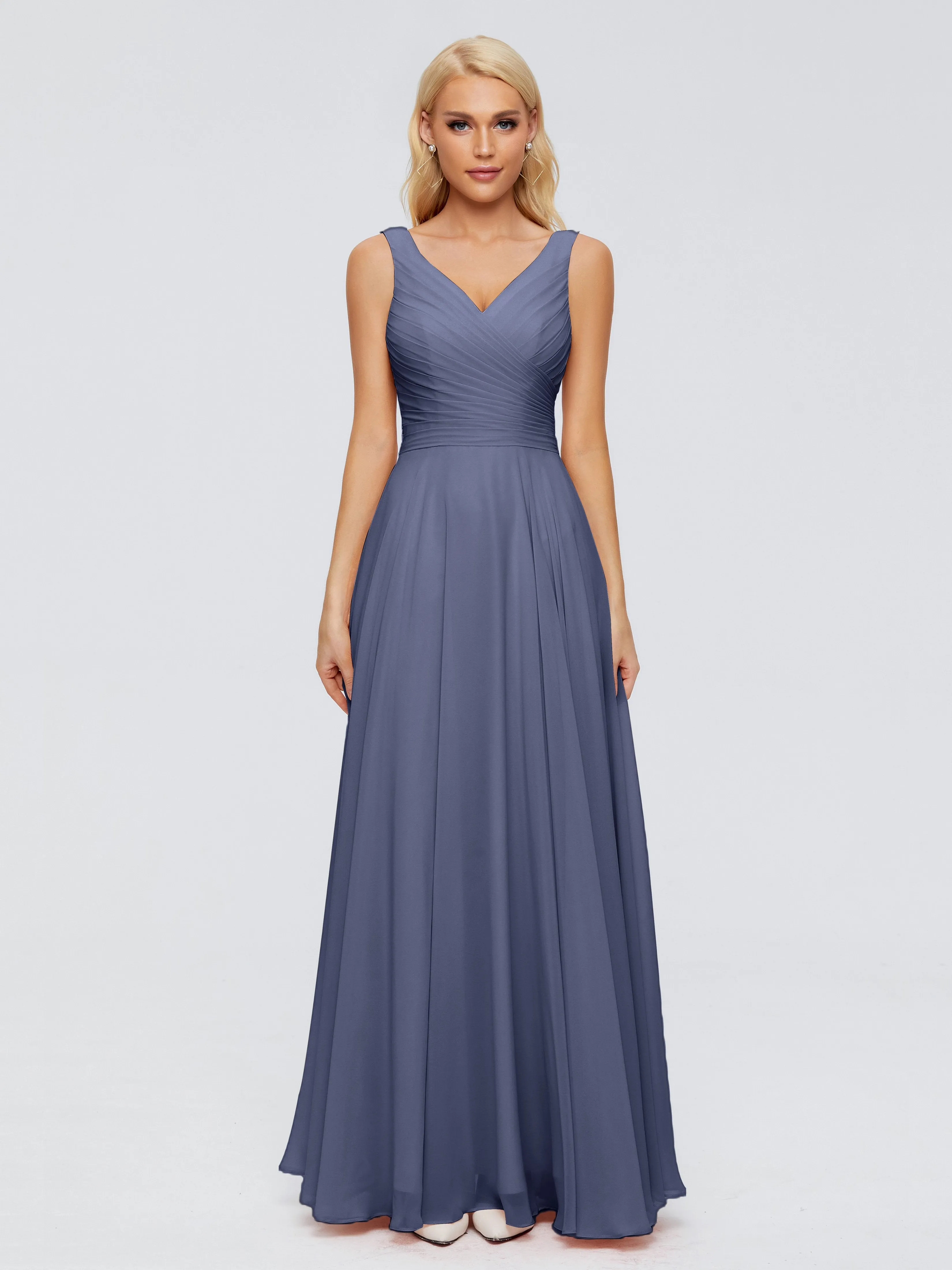 Ryleigh Flowy Chiffon Bridesmaid Dresses with Bow