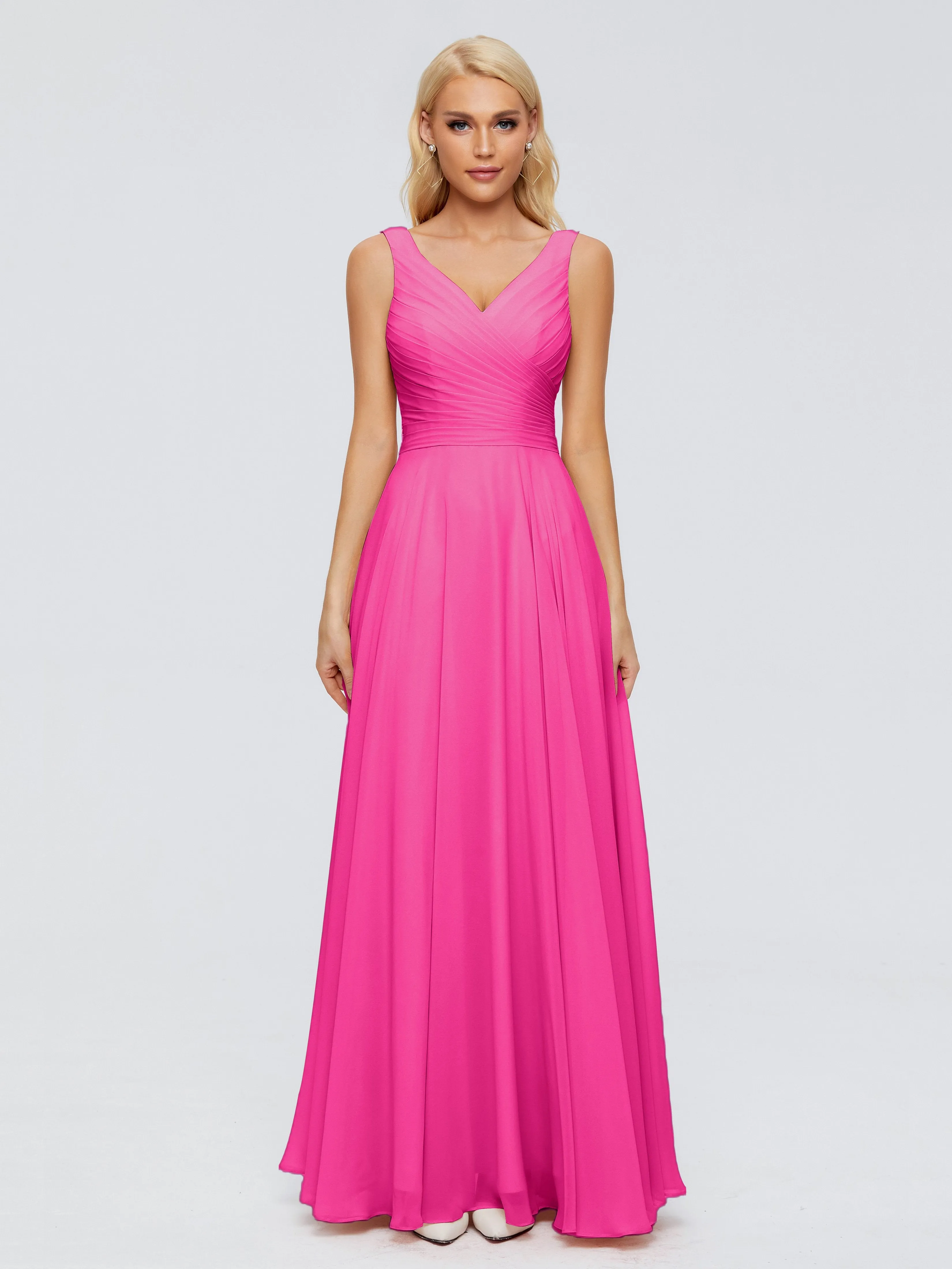 Ryleigh Flowy Chiffon Bridesmaid Dresses with Bow