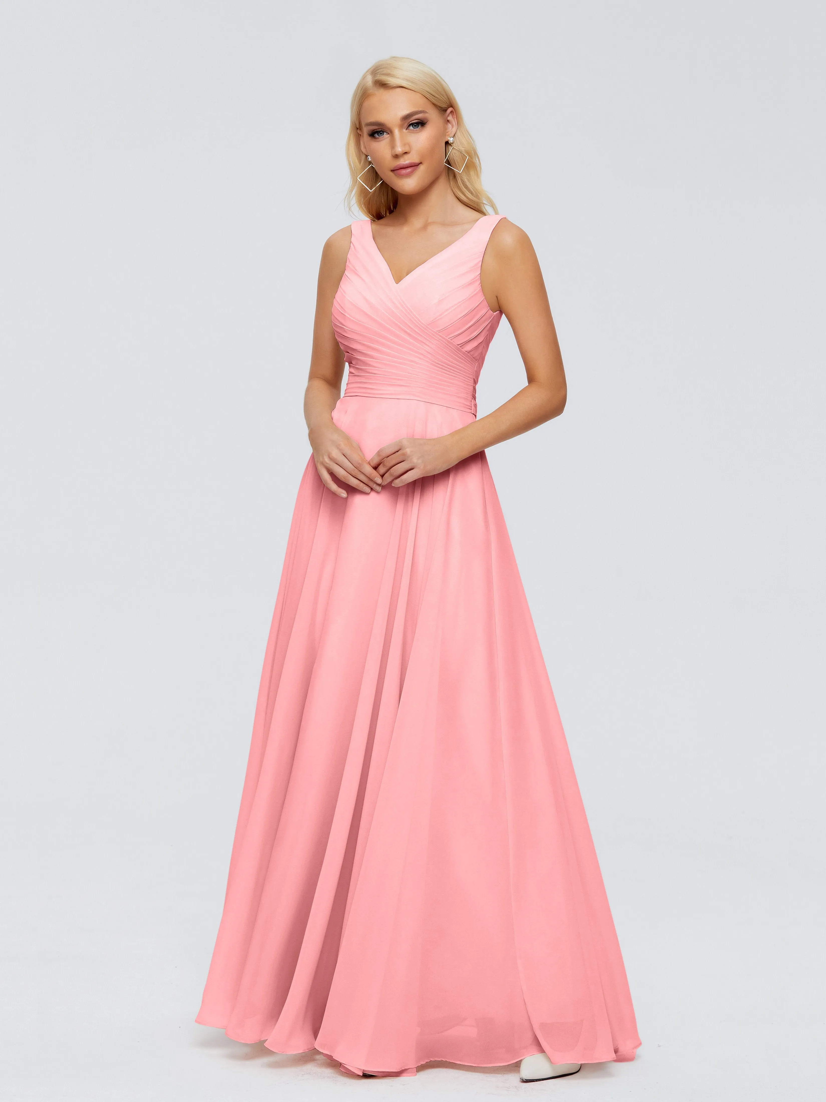 Ryleigh Flowy Chiffon Bridesmaid Dresses with Bow