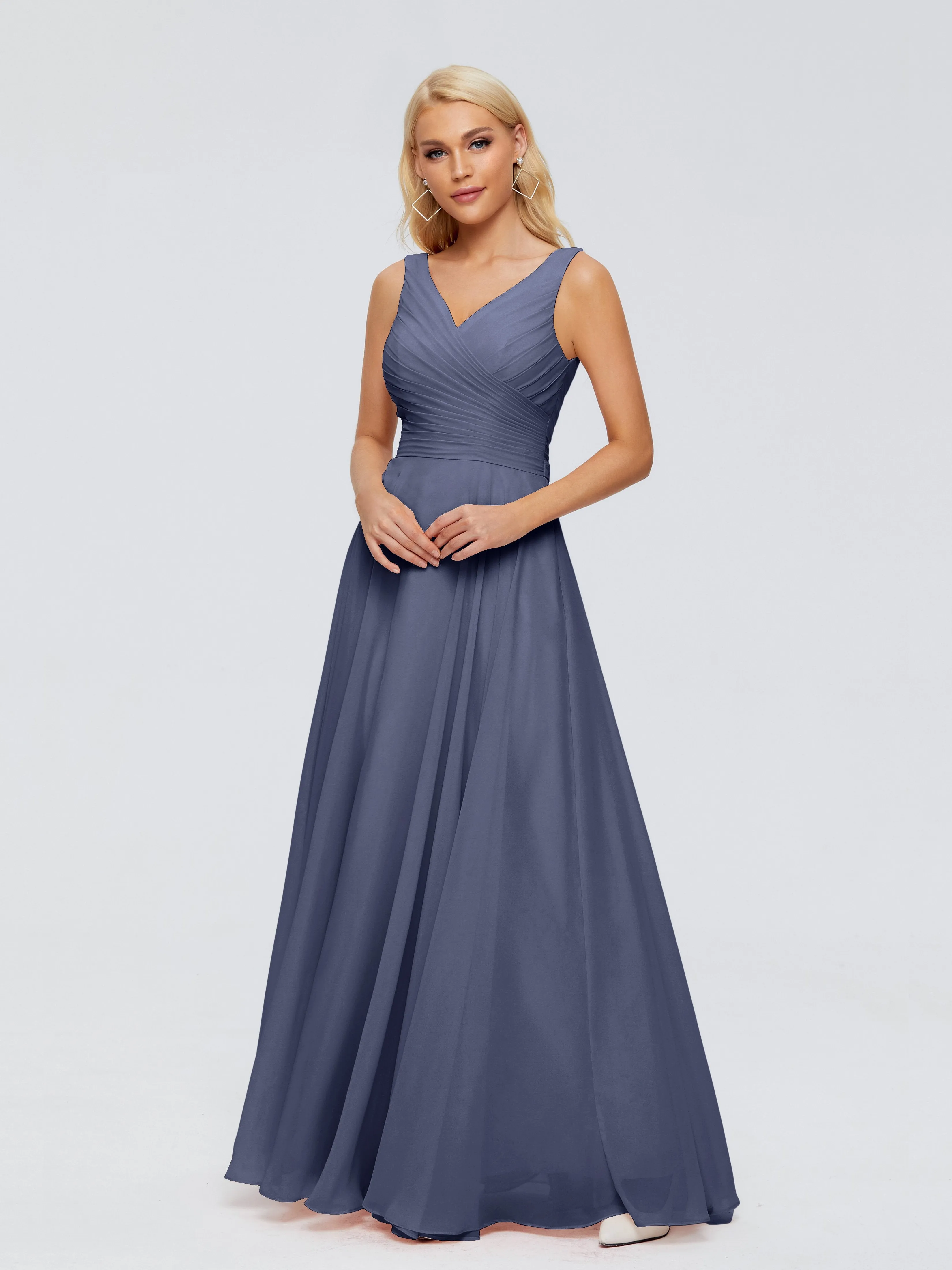 Ryleigh Flowy Chiffon Bridesmaid Dresses with Bow