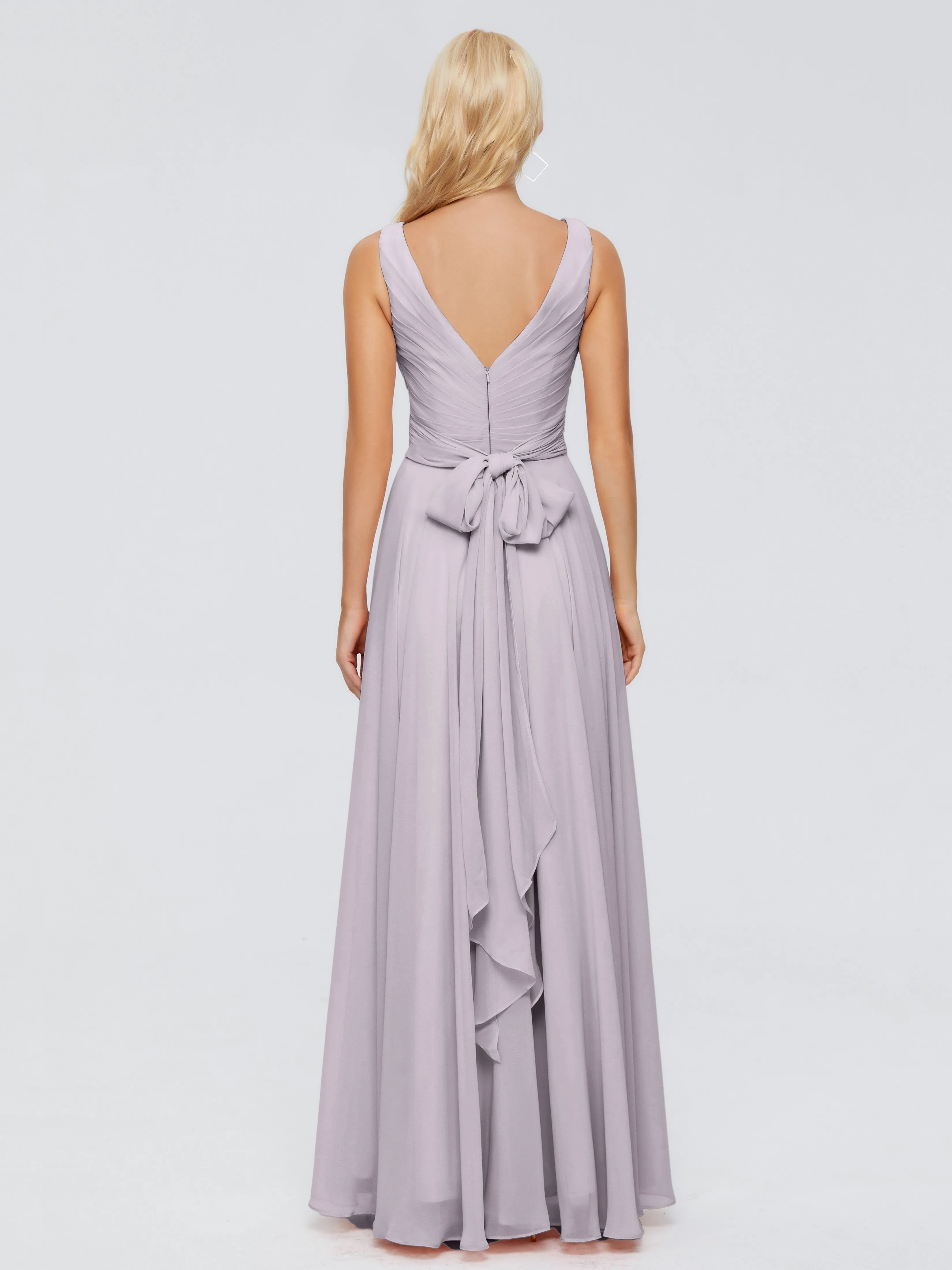 Ryleigh Flowy Chiffon Bridesmaid Dresses with Bow