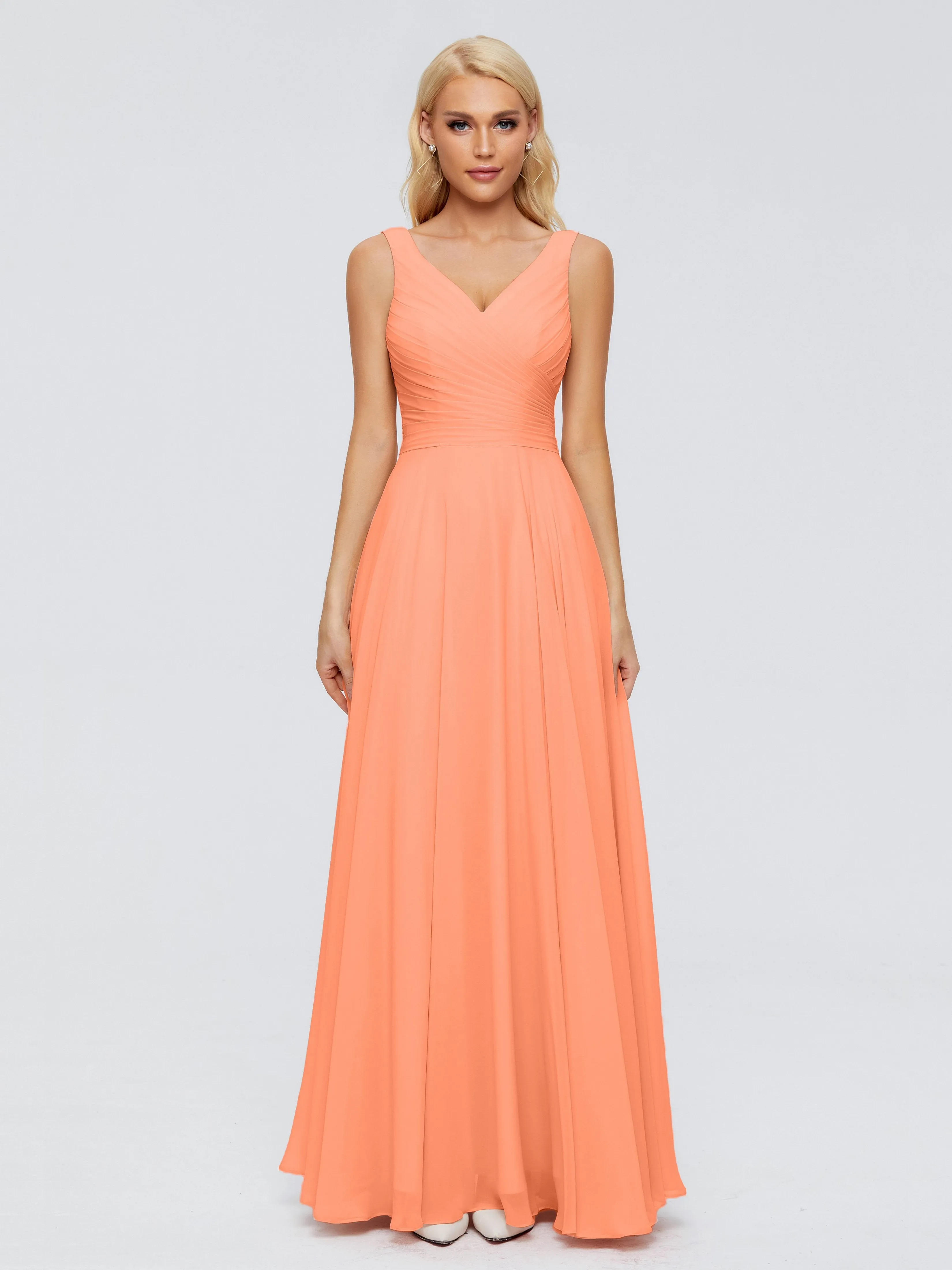 Ryleigh Flowy Chiffon Bridesmaid Dresses with Bow