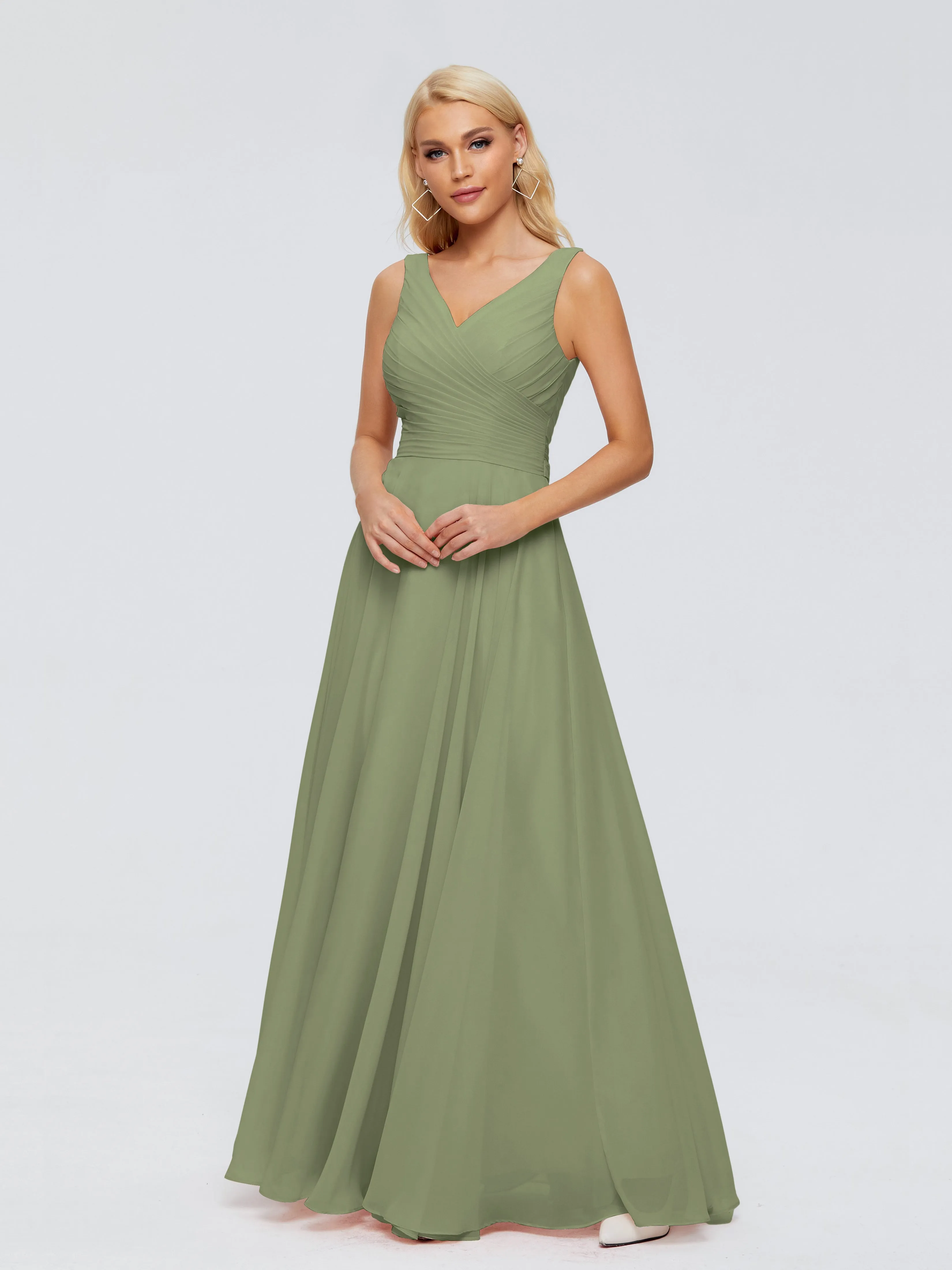 Ryleigh Flowy Chiffon Bridesmaid Dresses with Bow