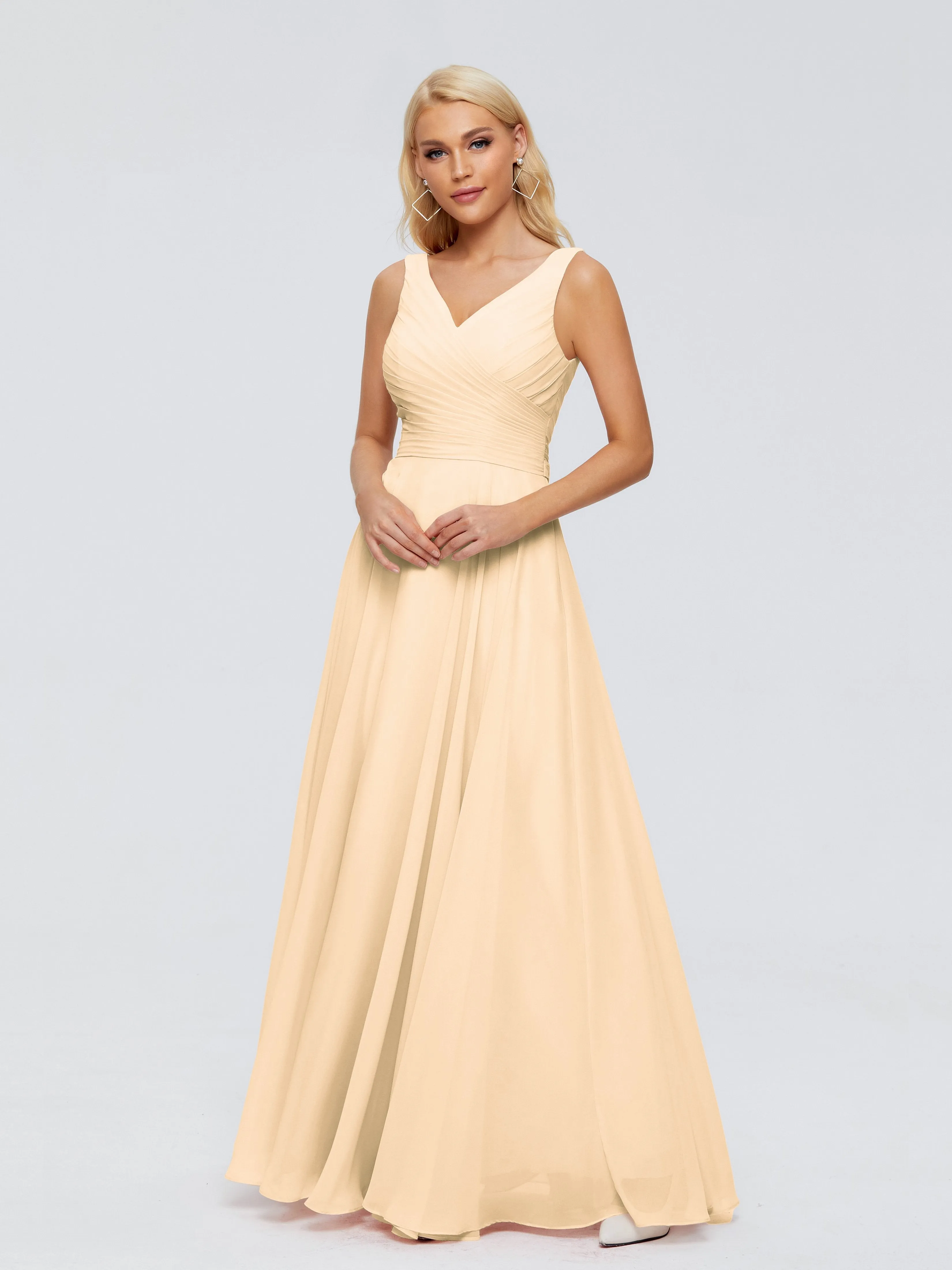 Ryleigh Flowy Chiffon Bridesmaid Dresses with Bow