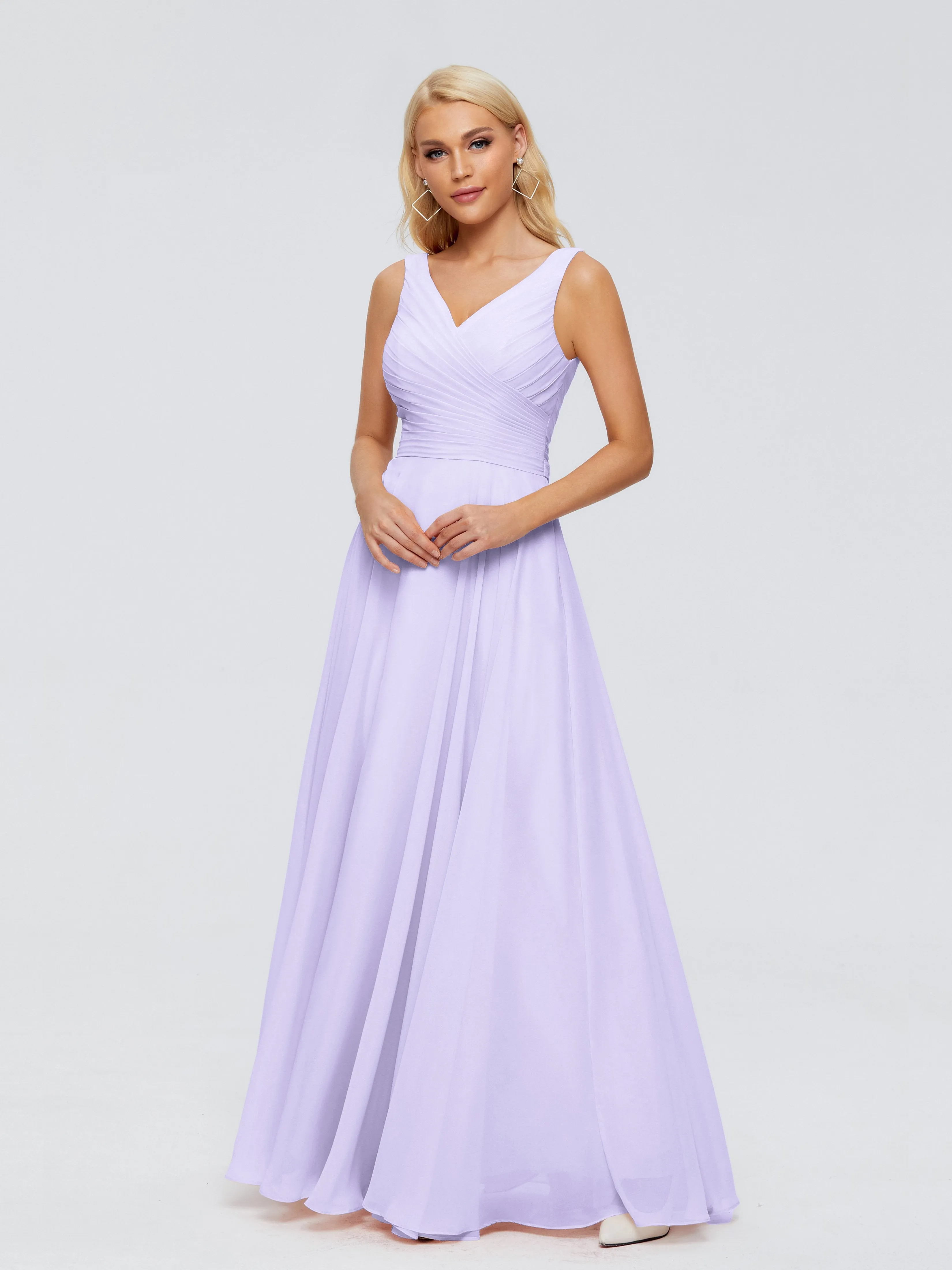 Ryleigh Flowy Chiffon Bridesmaid Dresses with Bow