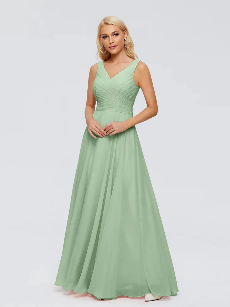 Ryleigh Flowy Chiffon Bridesmaid Dresses with Bow