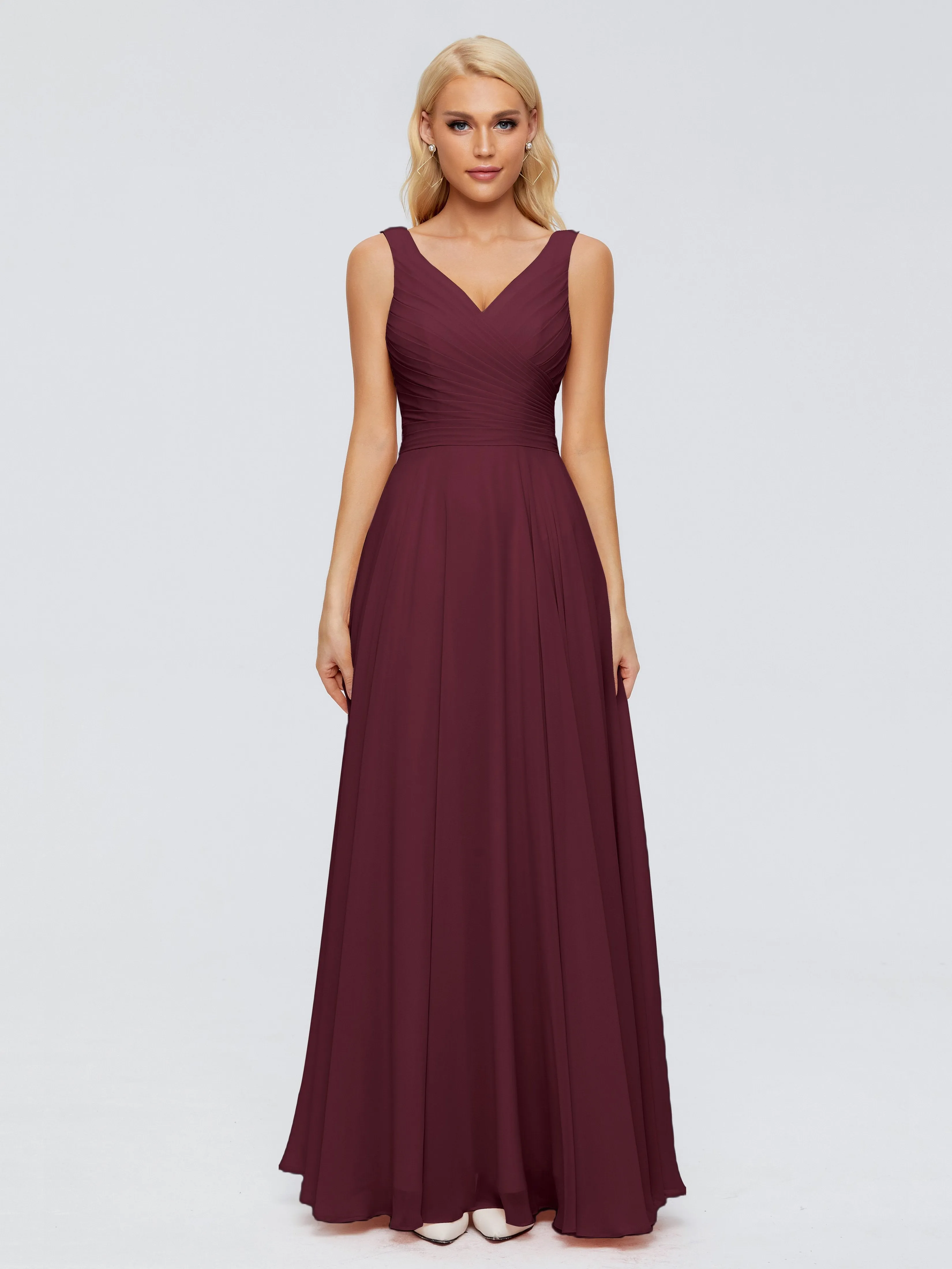 Ryleigh Flowy Chiffon Bridesmaid Dresses with Bow