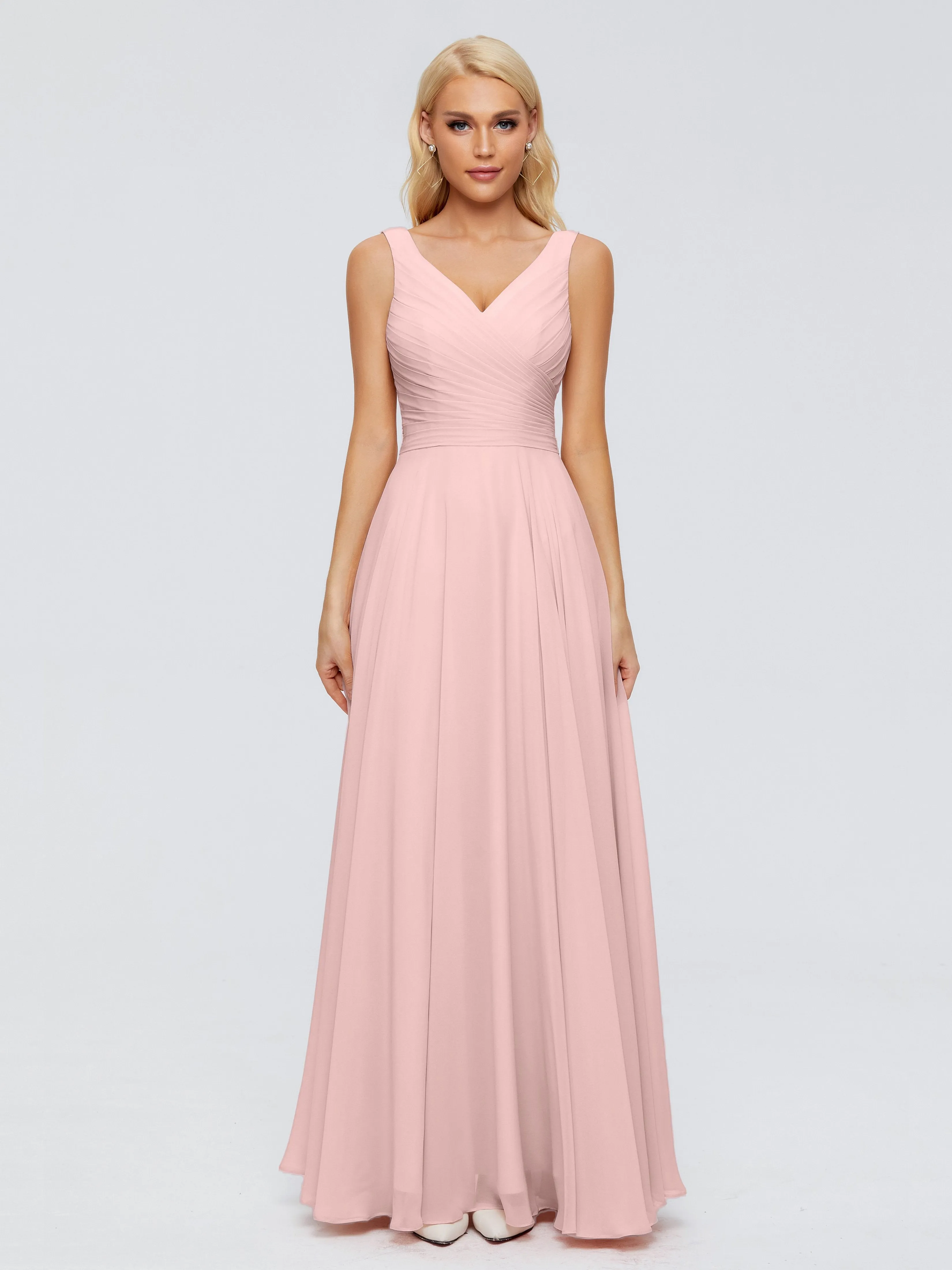 Ryleigh Flowy Chiffon Bridesmaid Dresses with Bow