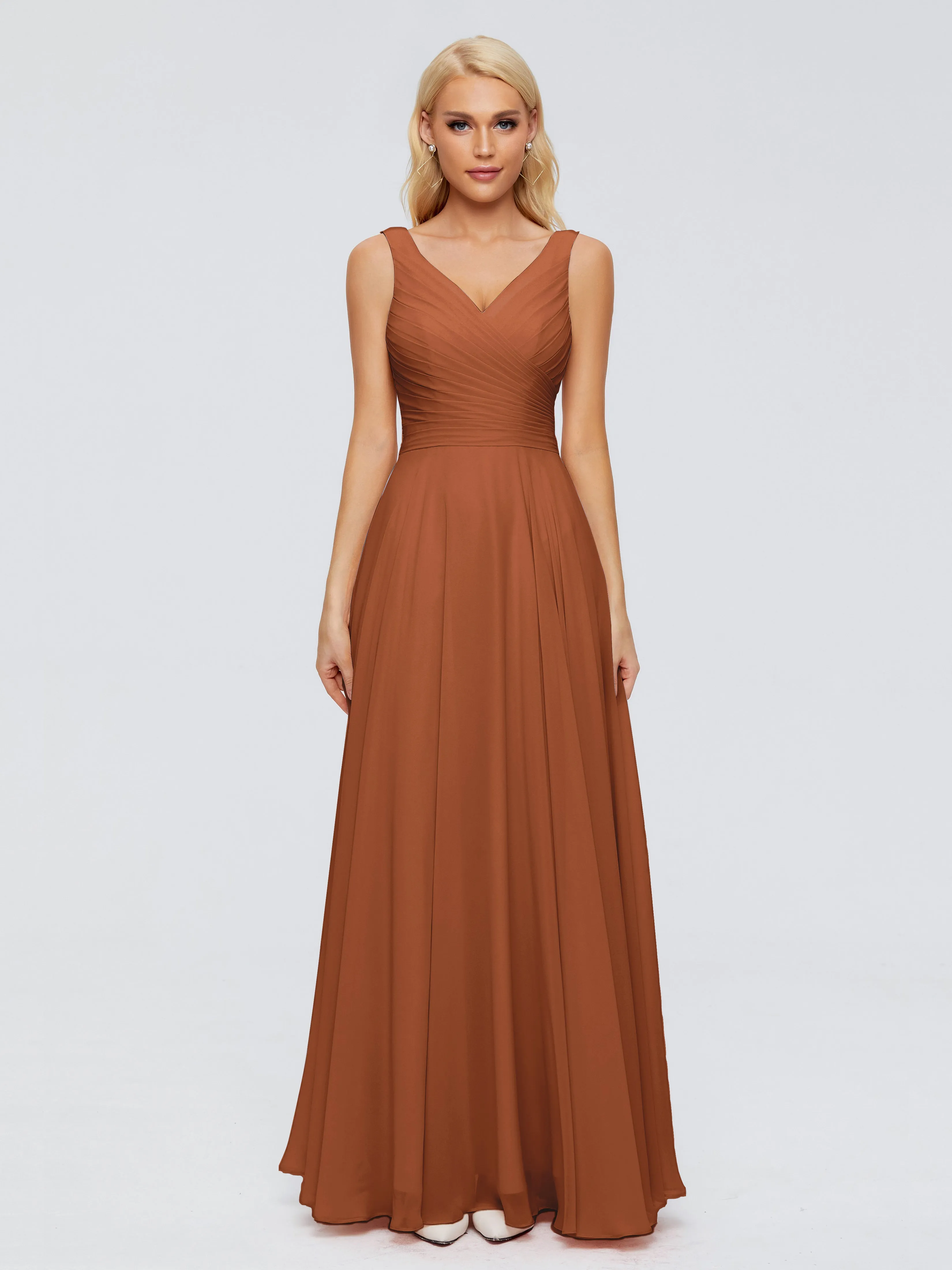 Ryleigh Flowy Chiffon Bridesmaid Dresses with Bow