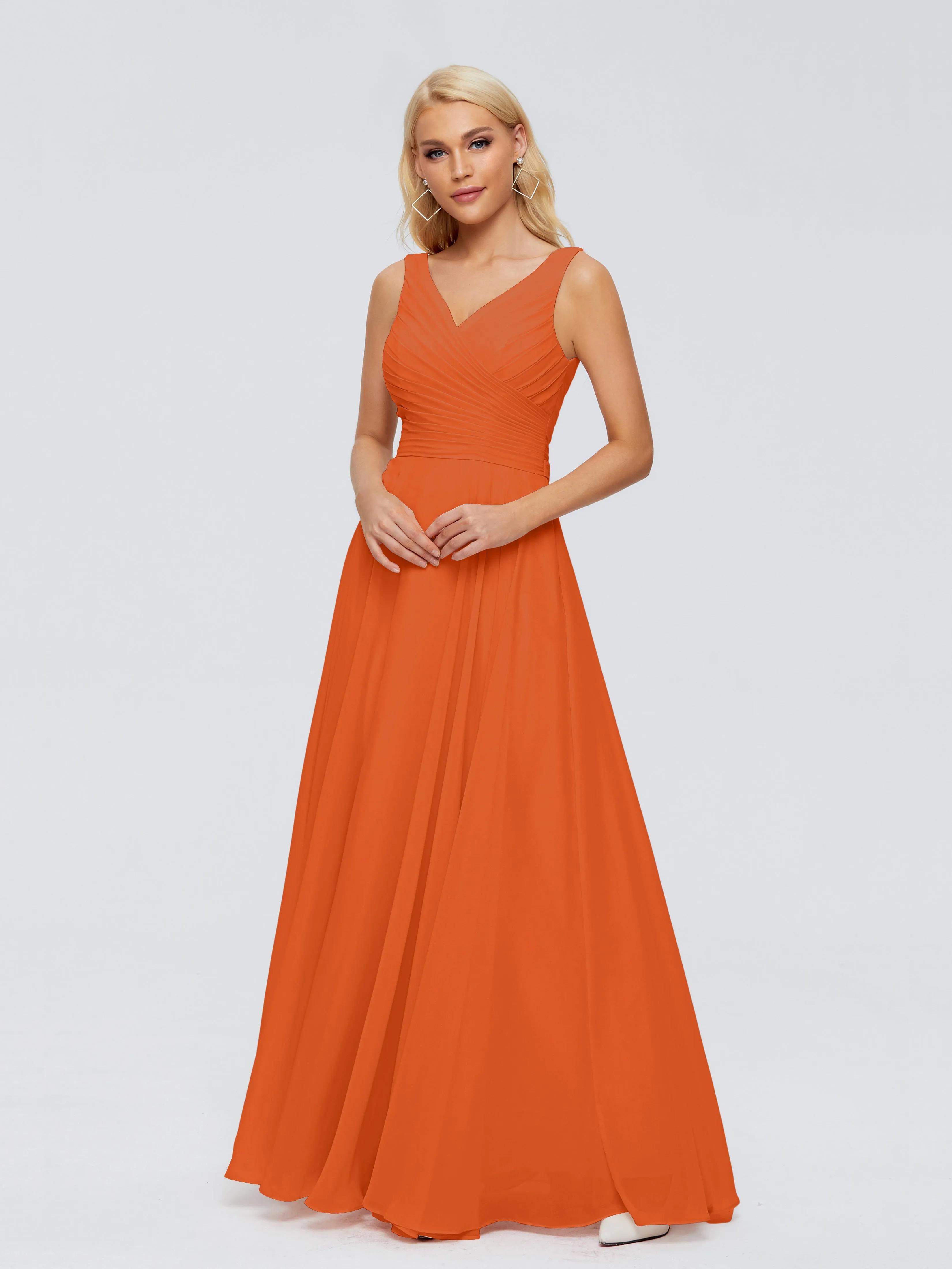 Ryleigh Flowy Chiffon Bridesmaid Dresses with Bow