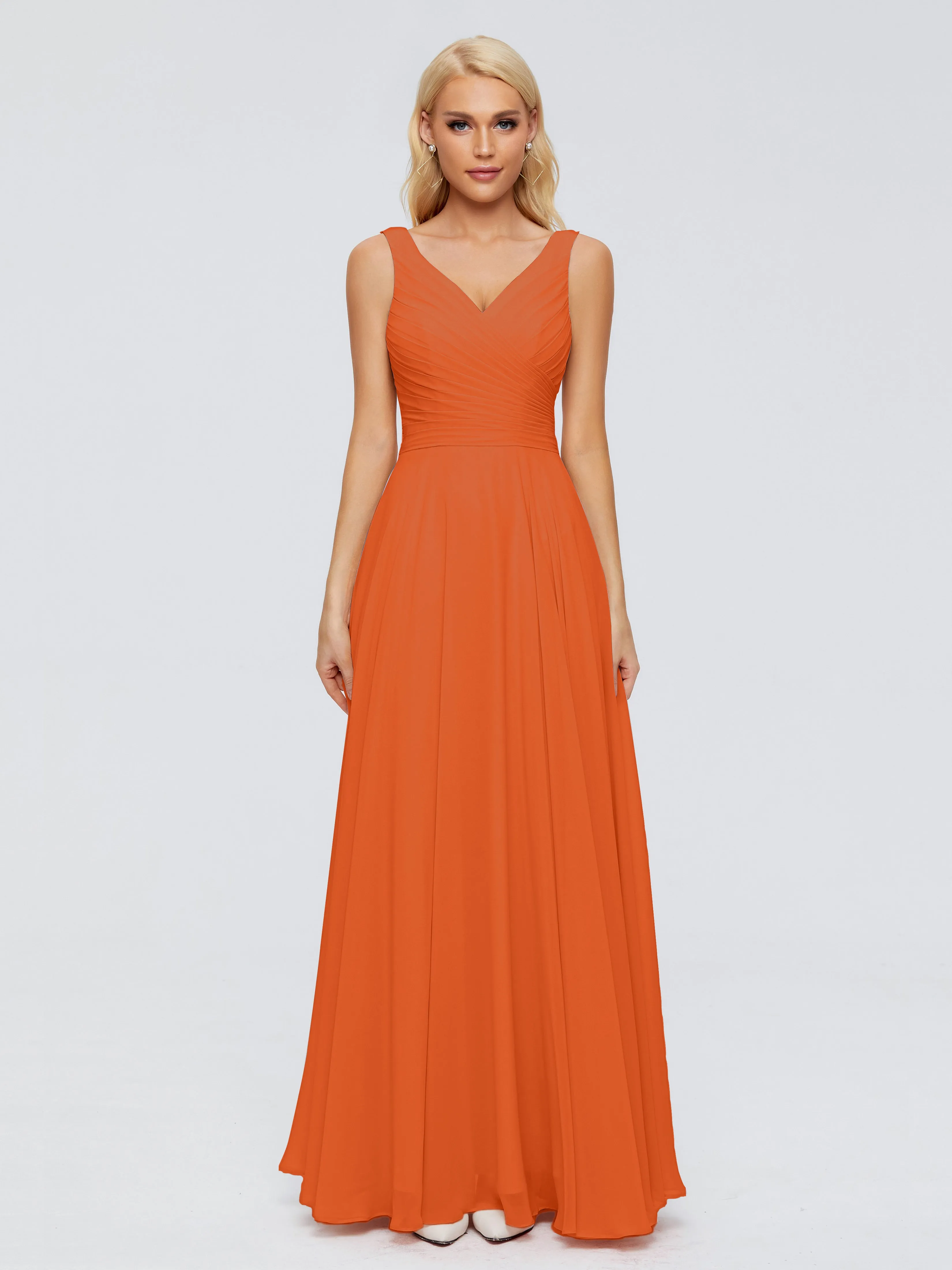 Ryleigh Flowy Chiffon Bridesmaid Dresses with Bow