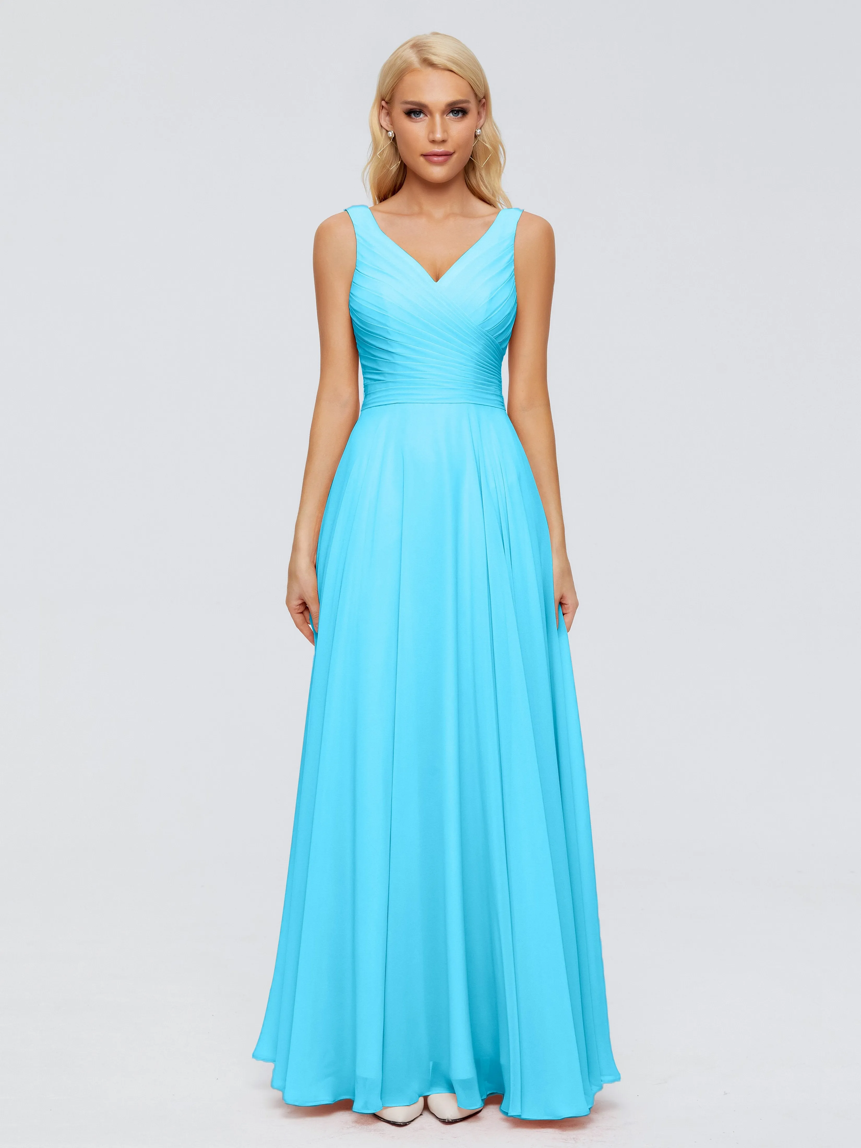 Ryleigh Flowy Chiffon Bridesmaid Dresses with Bow