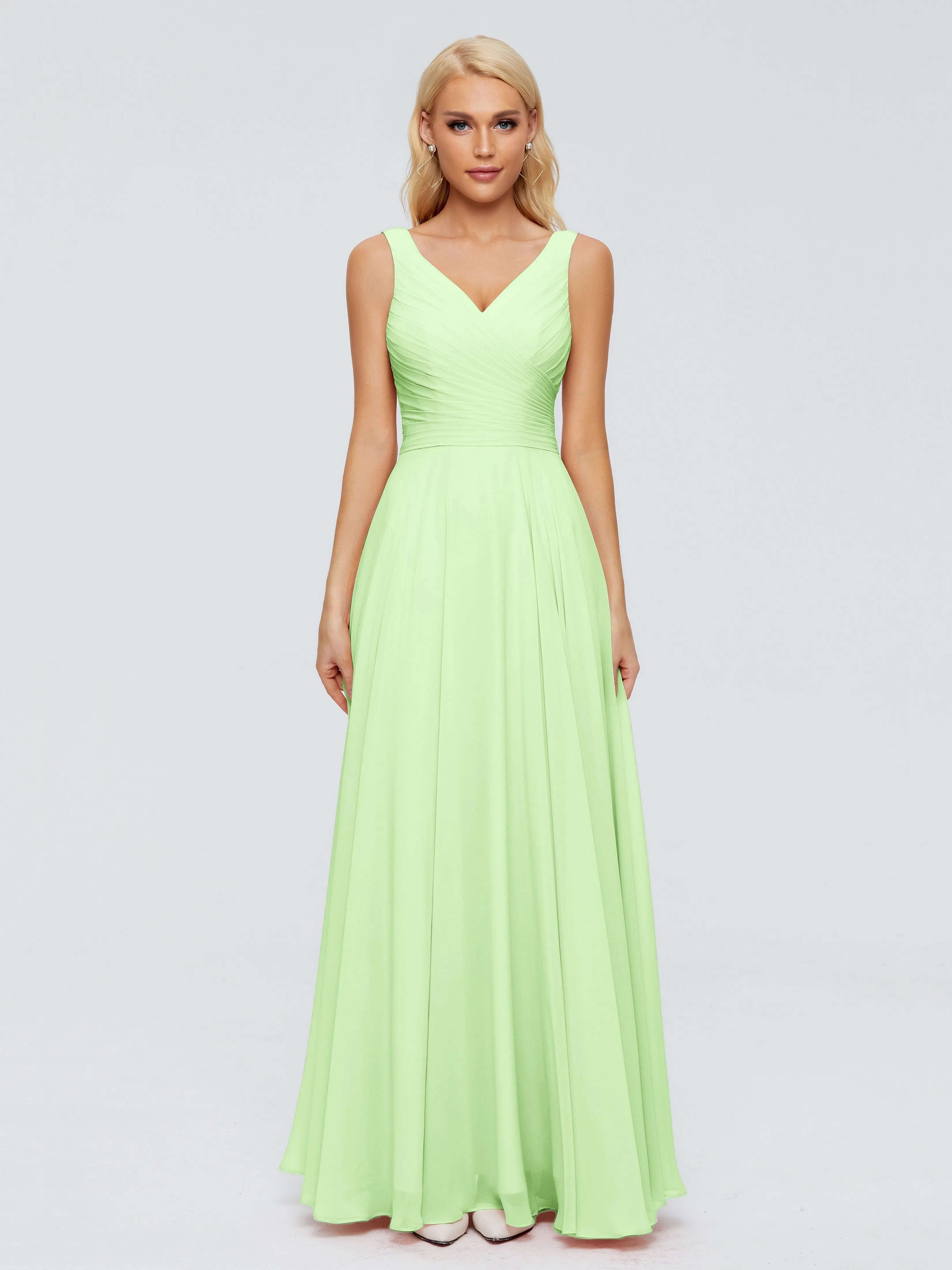 Ryleigh Flowy Chiffon Bridesmaid Dresses with Bow