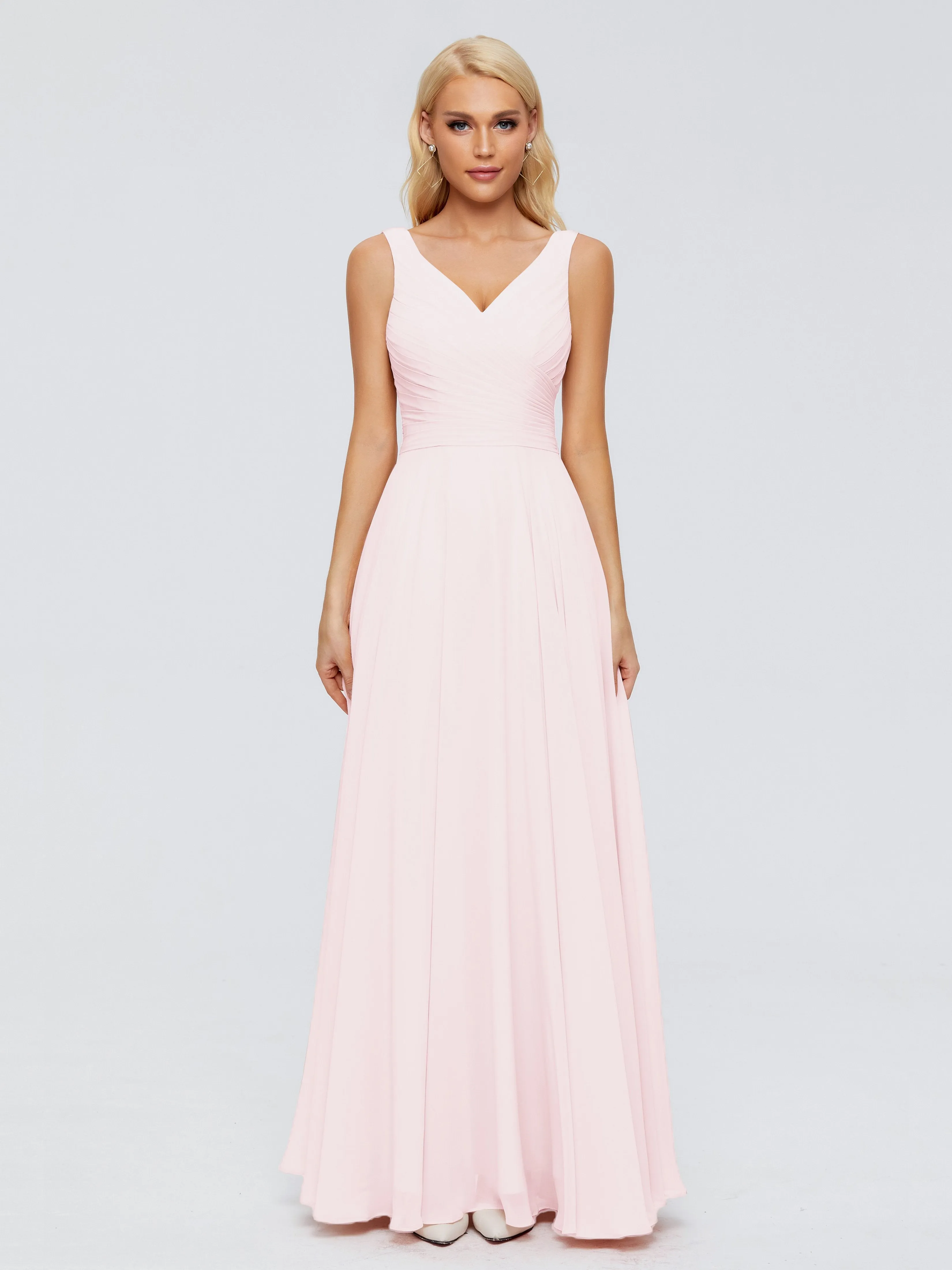 Ryleigh Flowy Chiffon Bridesmaid Dresses with Bow