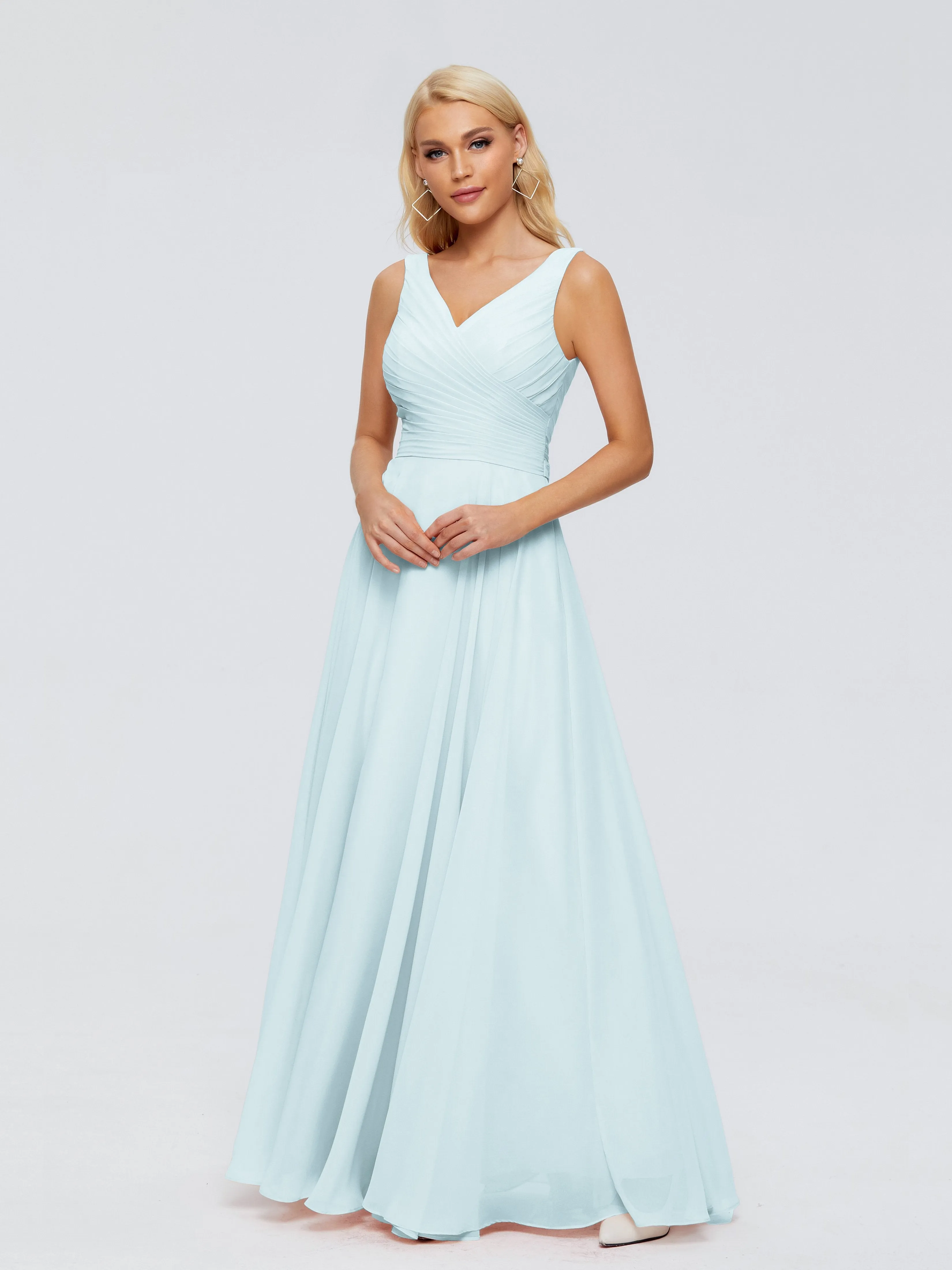 Ryleigh Flowy Chiffon Bridesmaid Dresses with Bow