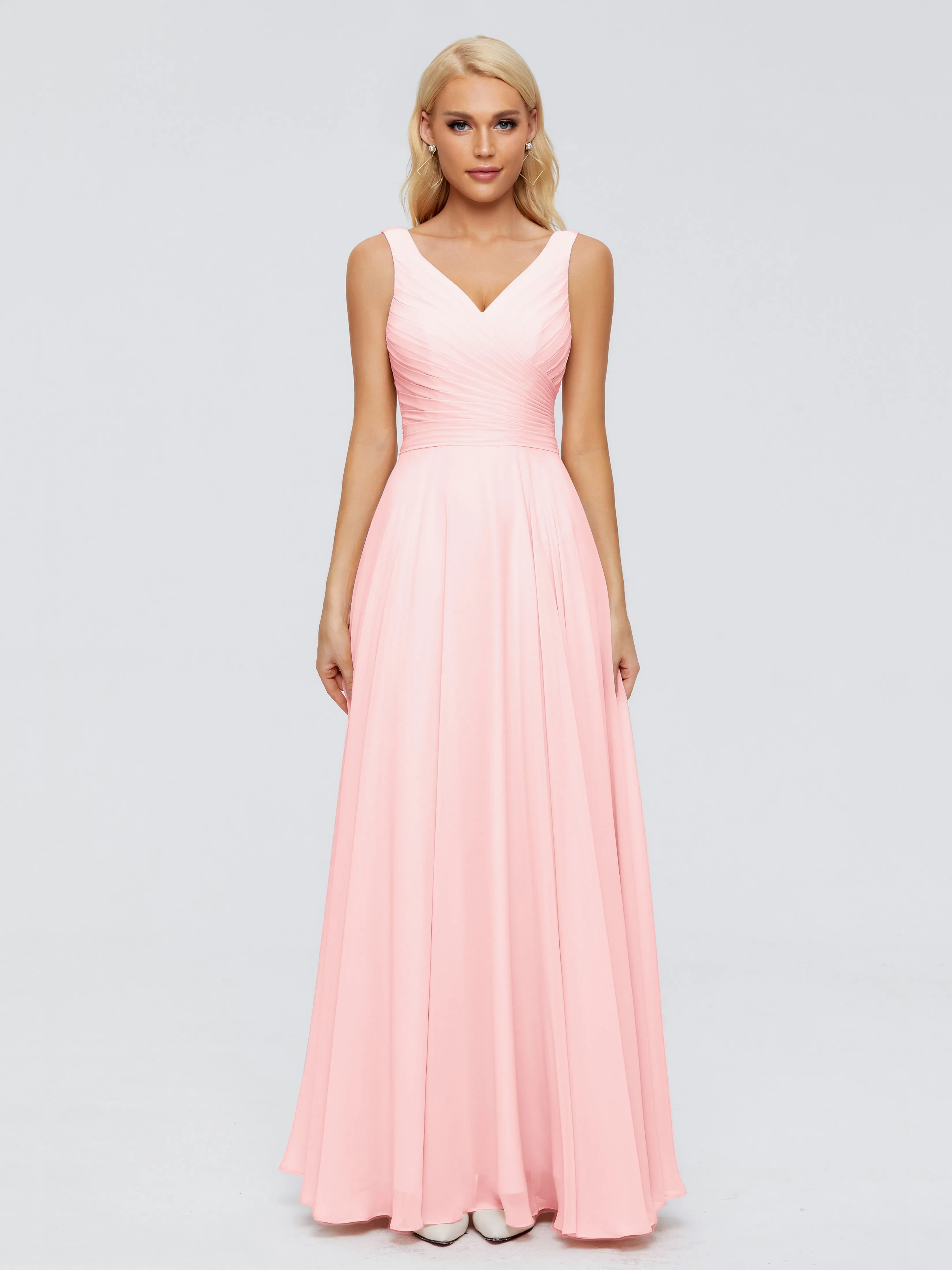 Ryleigh Flowy Chiffon Bridesmaid Dresses with Bow