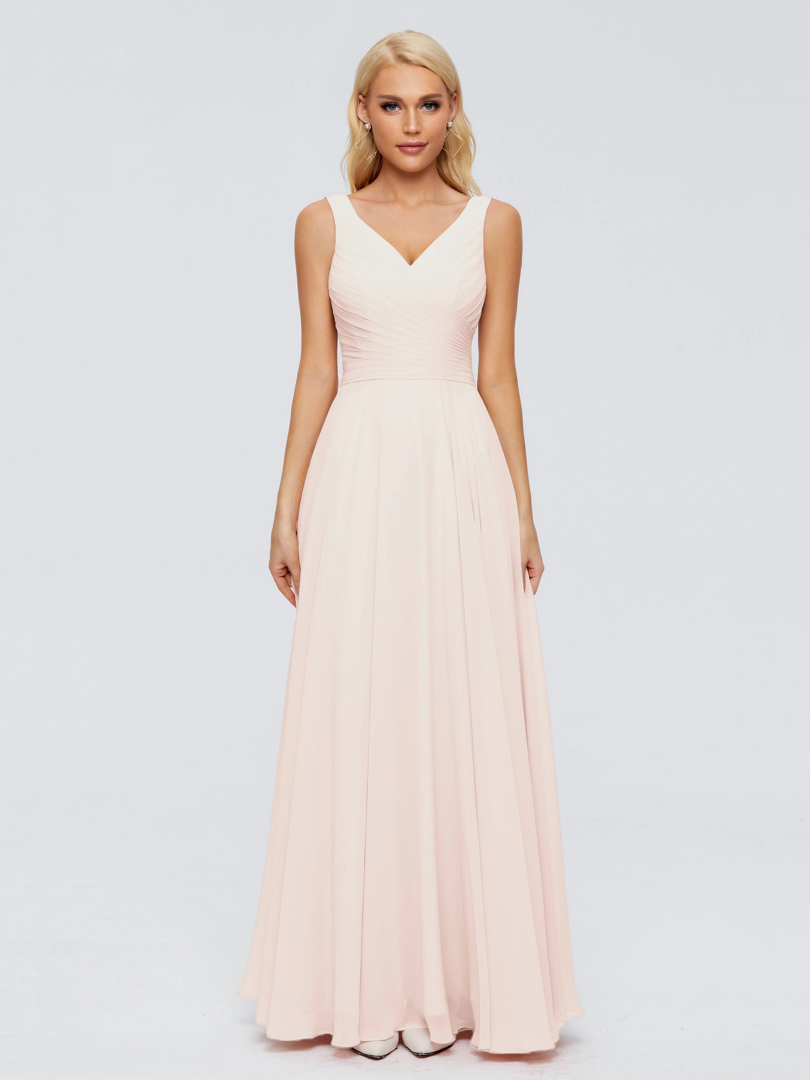 Ryleigh Flowy Chiffon Bridesmaid Dresses with Bow