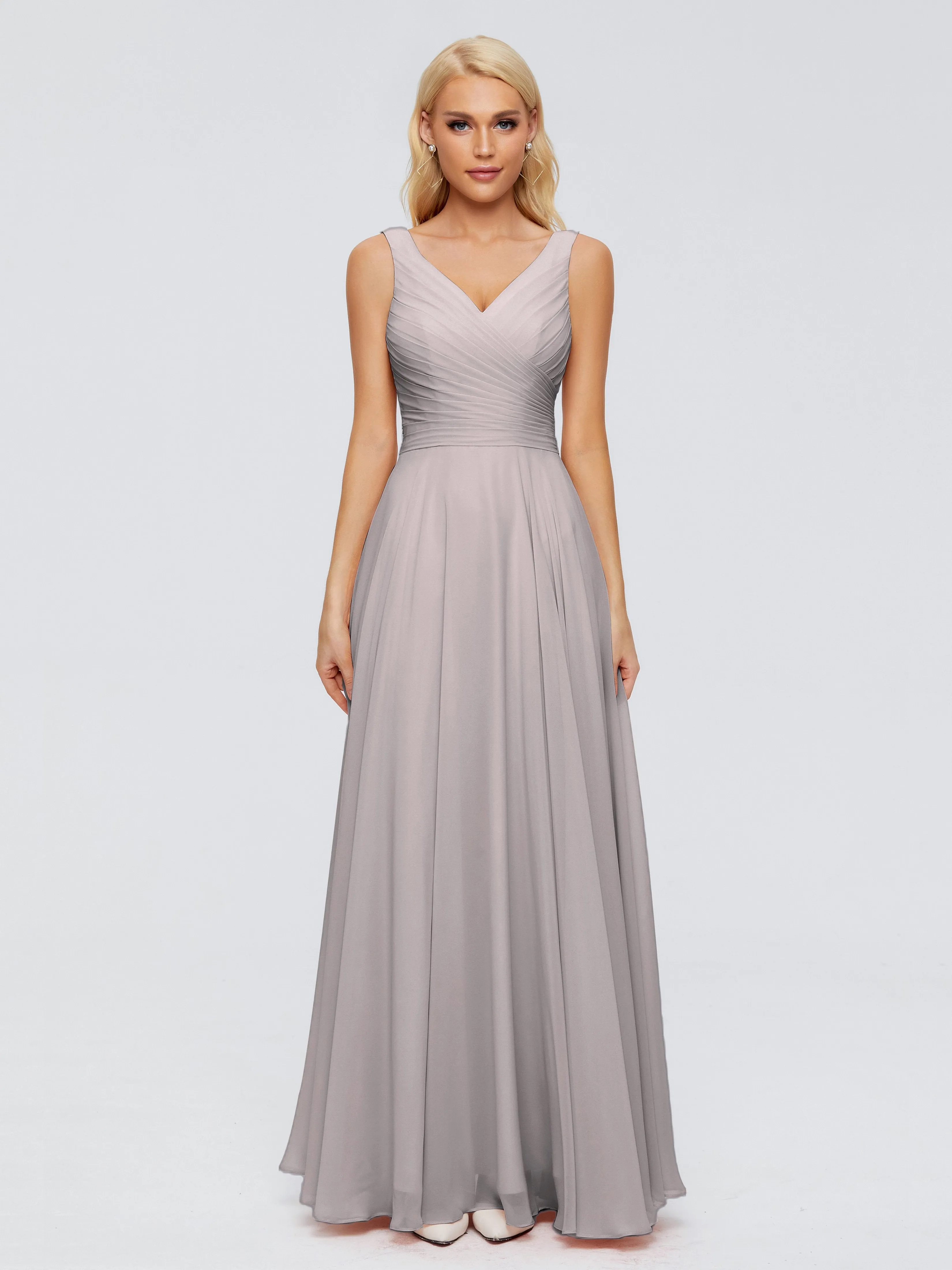 Ryleigh Flowy Chiffon Bridesmaid Dresses with Bow