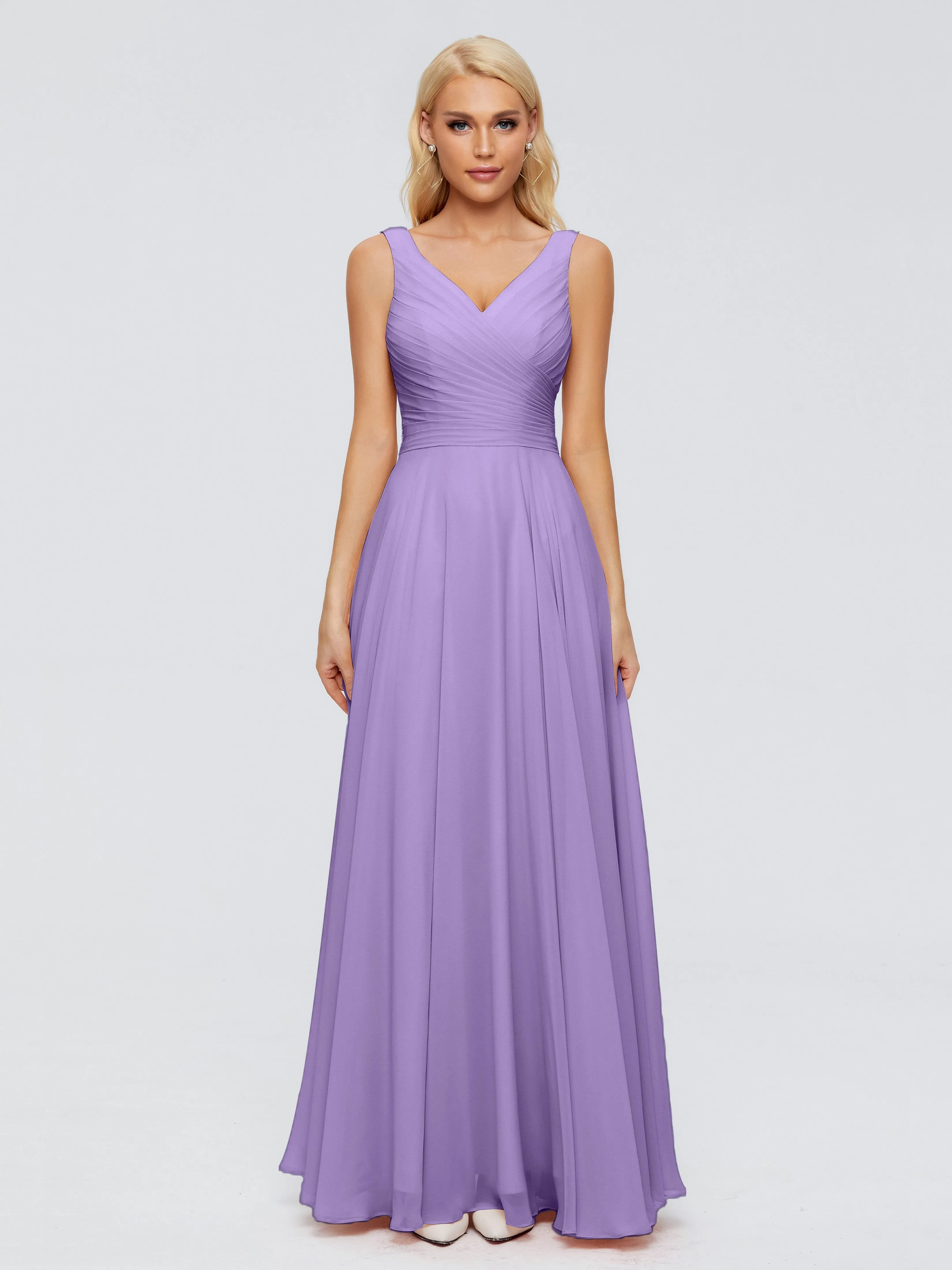 Ryleigh Flowy Chiffon Bridesmaid Dresses with Bow