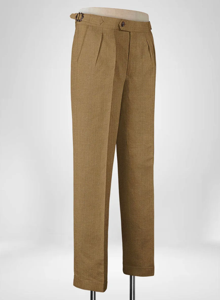 Sepia Brown Linen Highland Trousers