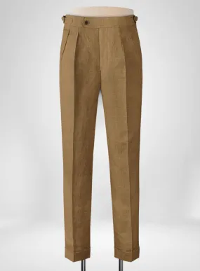 Sepia Brown Linen Highland Trousers