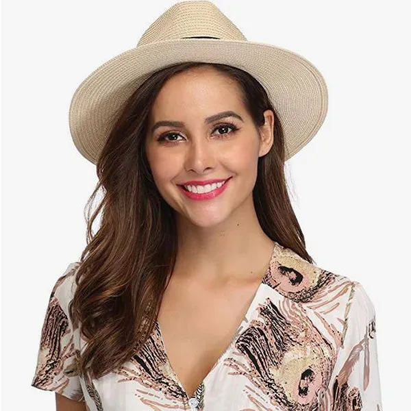 Straw Fedora Hat for Women and Men F019