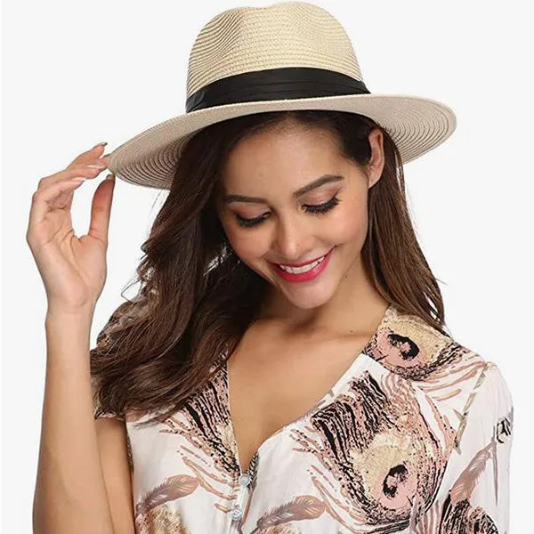 Straw Fedora Hat for Women and Men F019