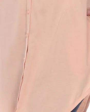 Stretchy Button Down Tunic Top | Dusty Pink