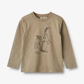 T-Shirt Penguin Friends - beige stone