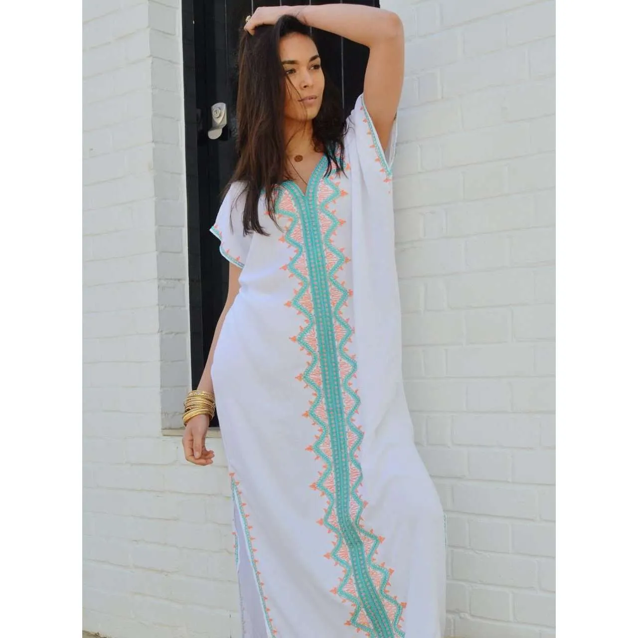 White Zahra Boho Trendy Caftan Kaftan