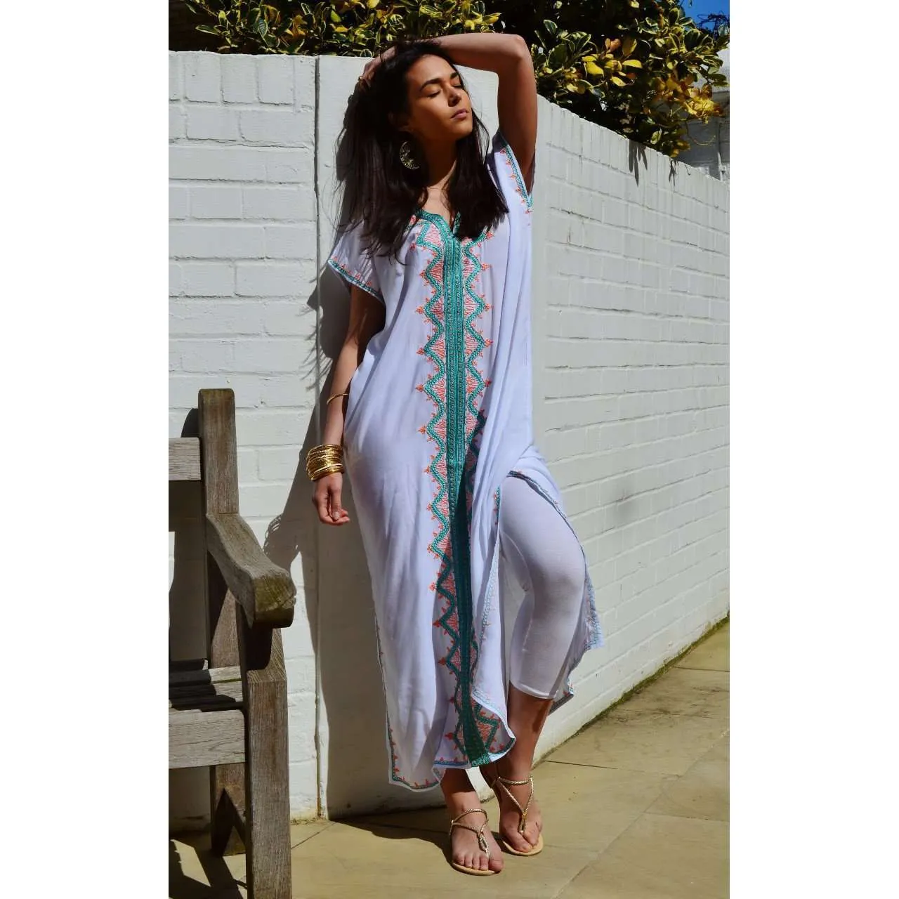 White Zahra Boho Trendy Caftan Kaftan