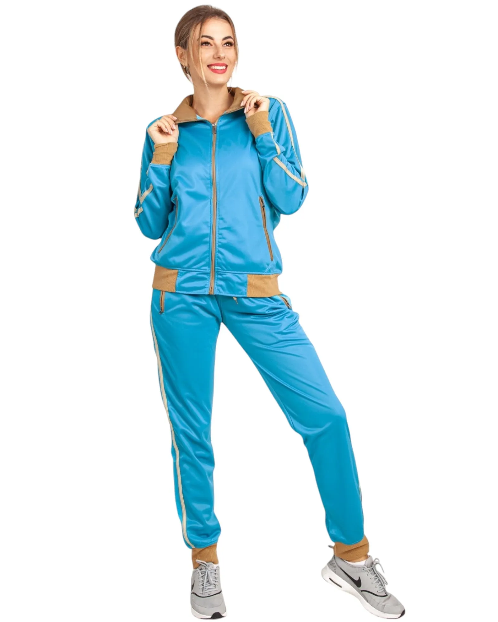 Women's 2-Piece Sunshine Jogger Tracksuit Track Jacket and Track Pants